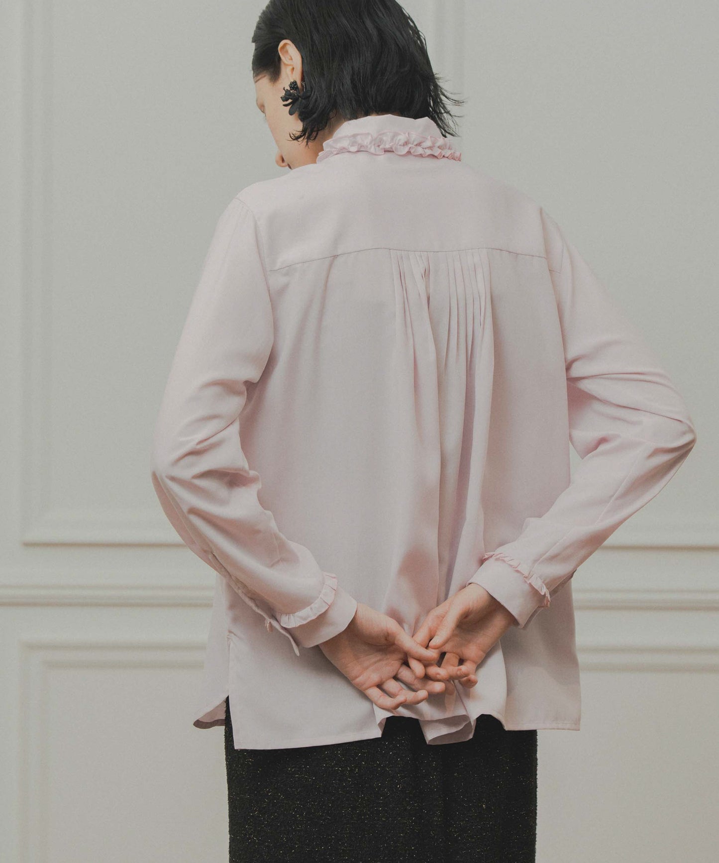 frill collar blouse / WHT26FBL4102