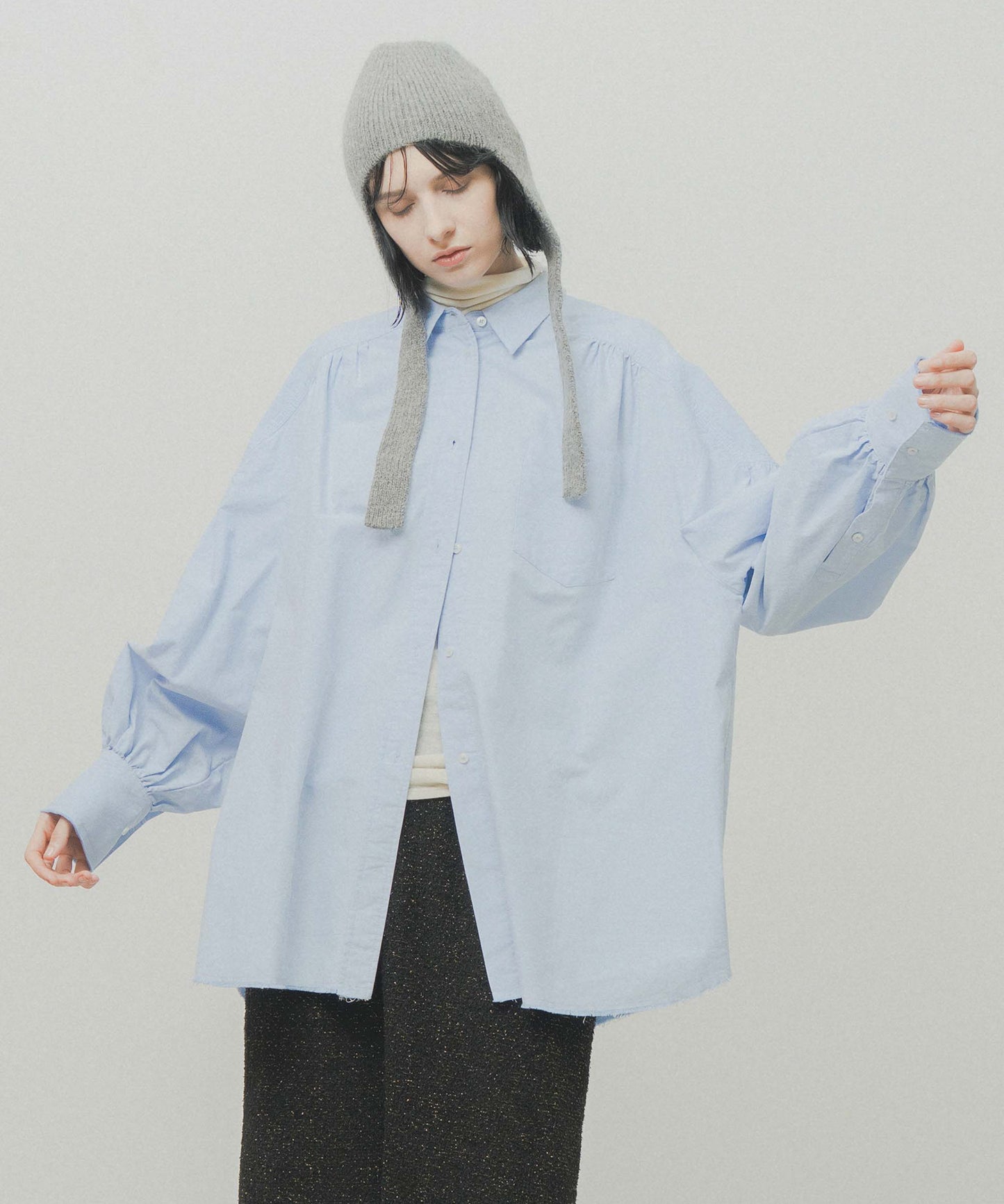 oxford volume blouse / WHT26FBL4103