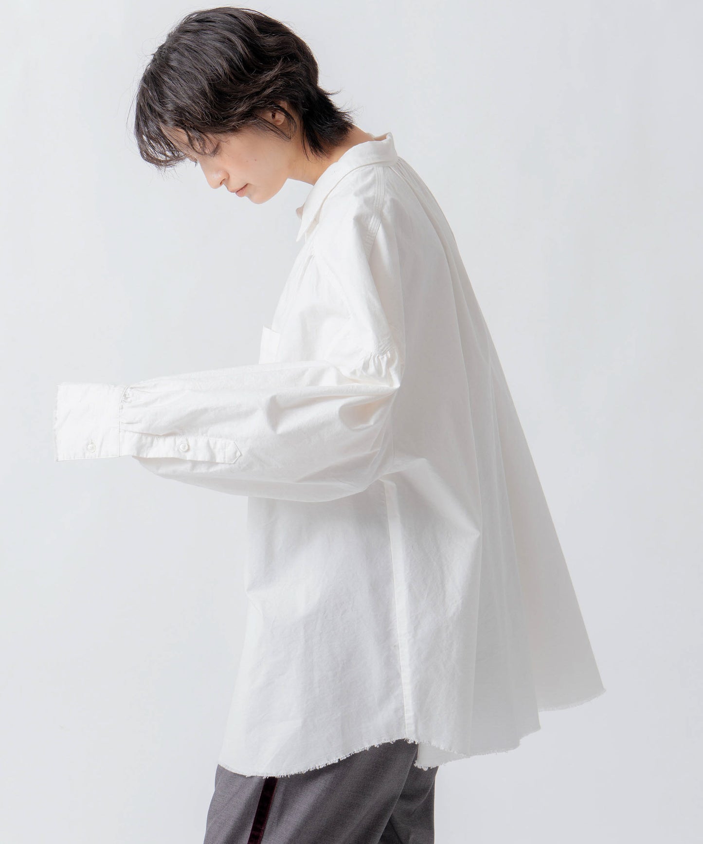 oxford volume blouse / WHT26FBL4103