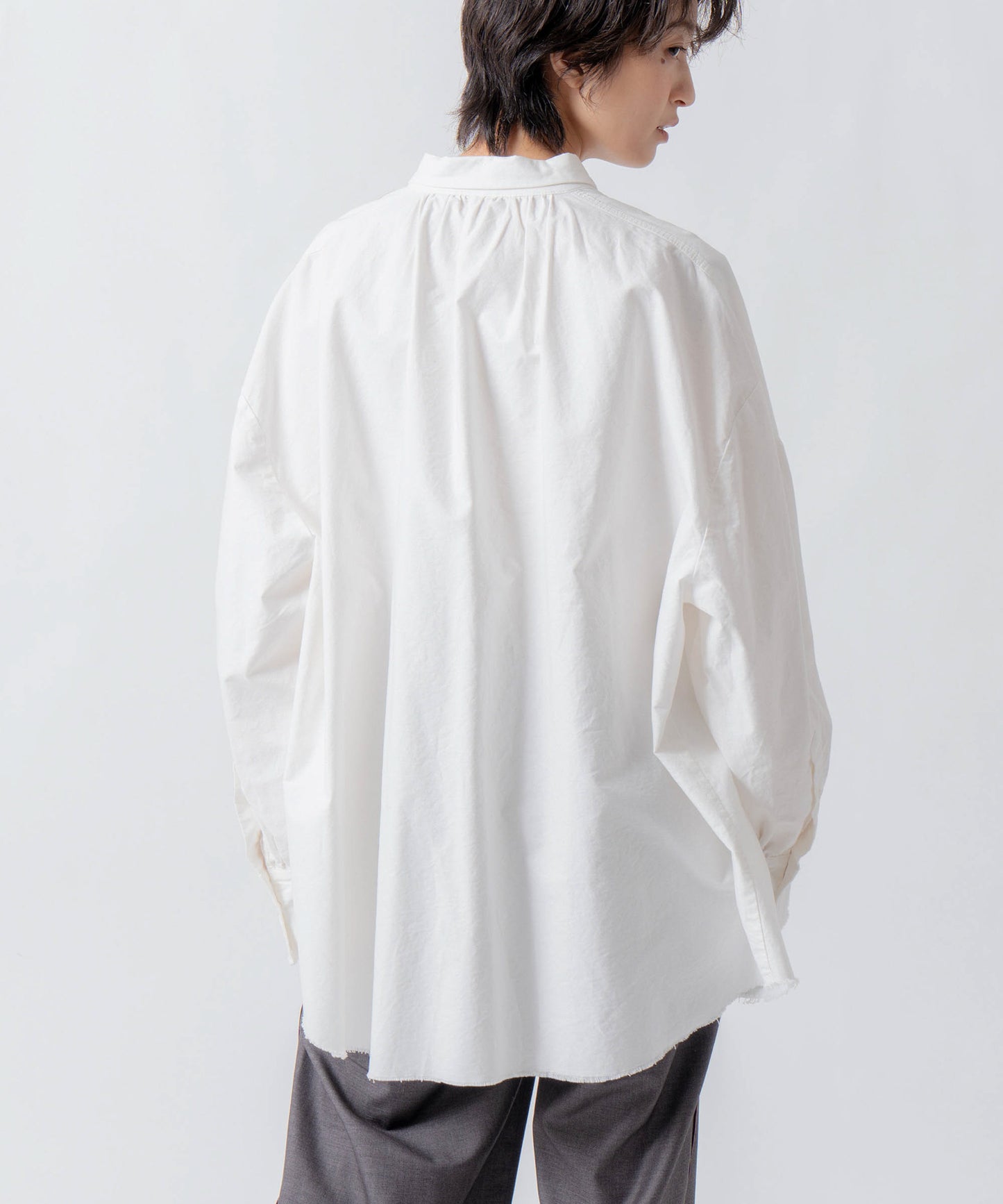 oxford volume blouse / WHT26FBL4103