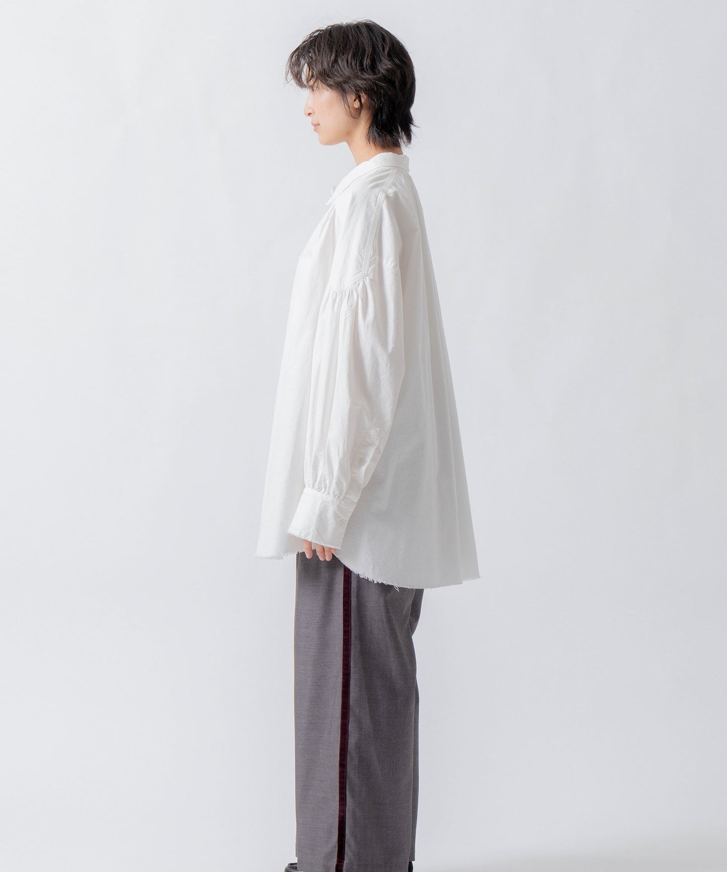 oxford volume blouse / WHT26FBL4103