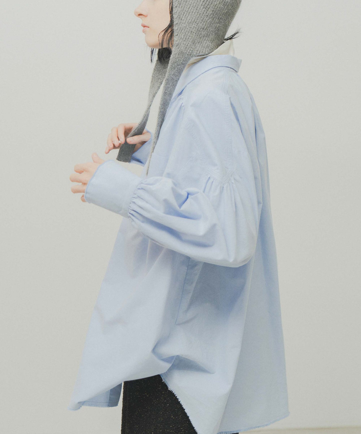 oxford volume blouse / WHT26FBL4103