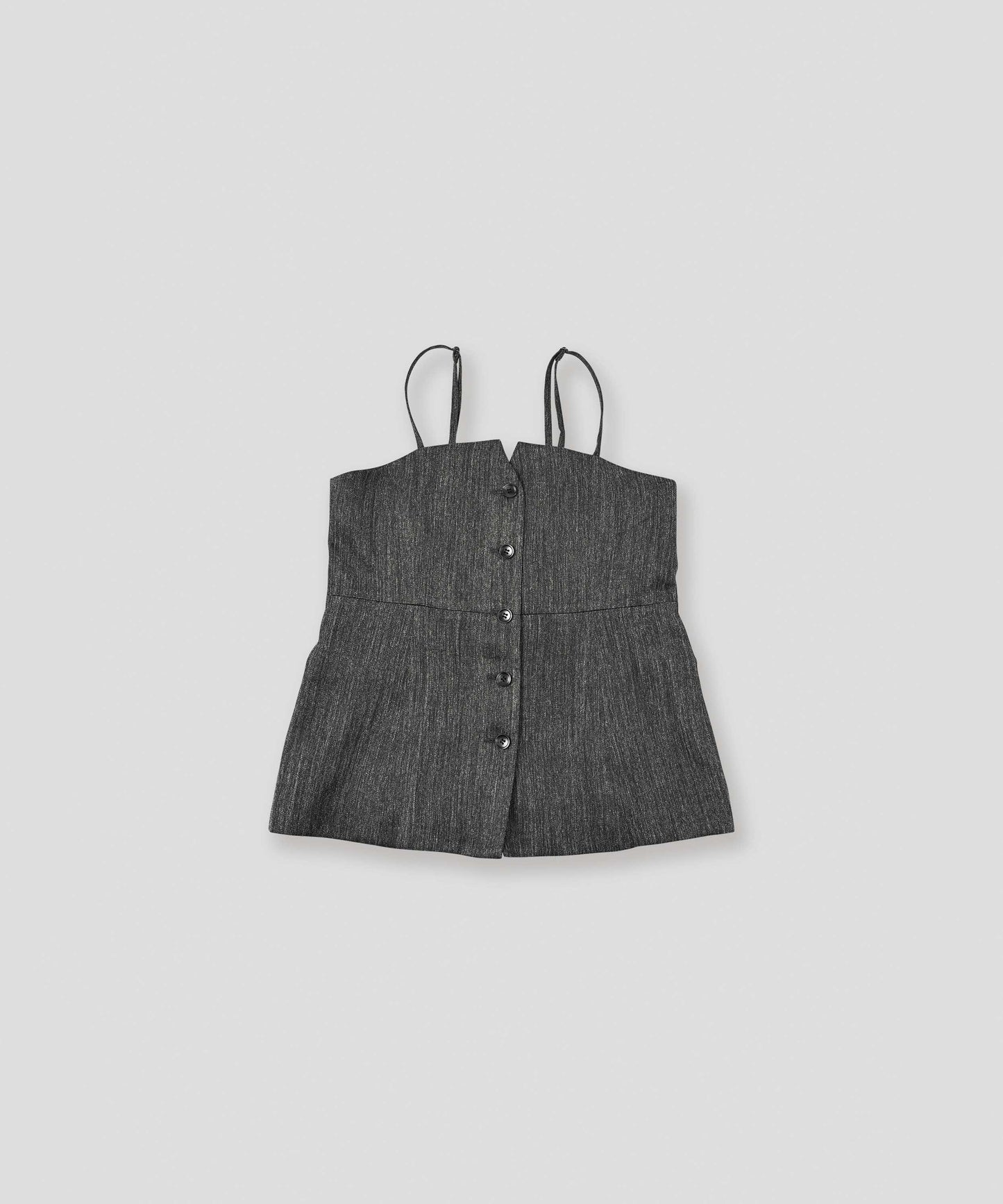 tweed satin bustier / WHT26FBL4105