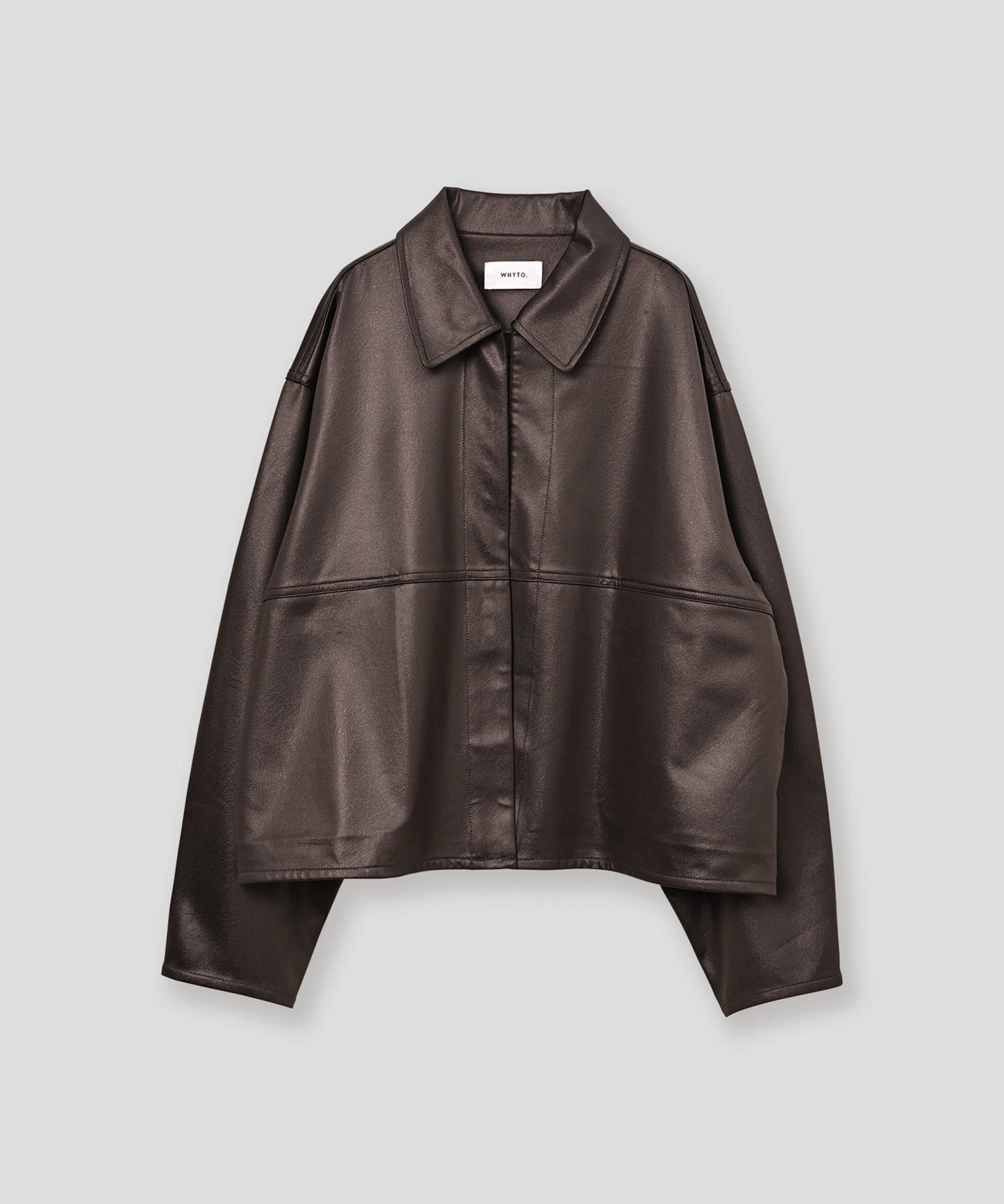 leather like shirt jacket / WHT26FBL4106