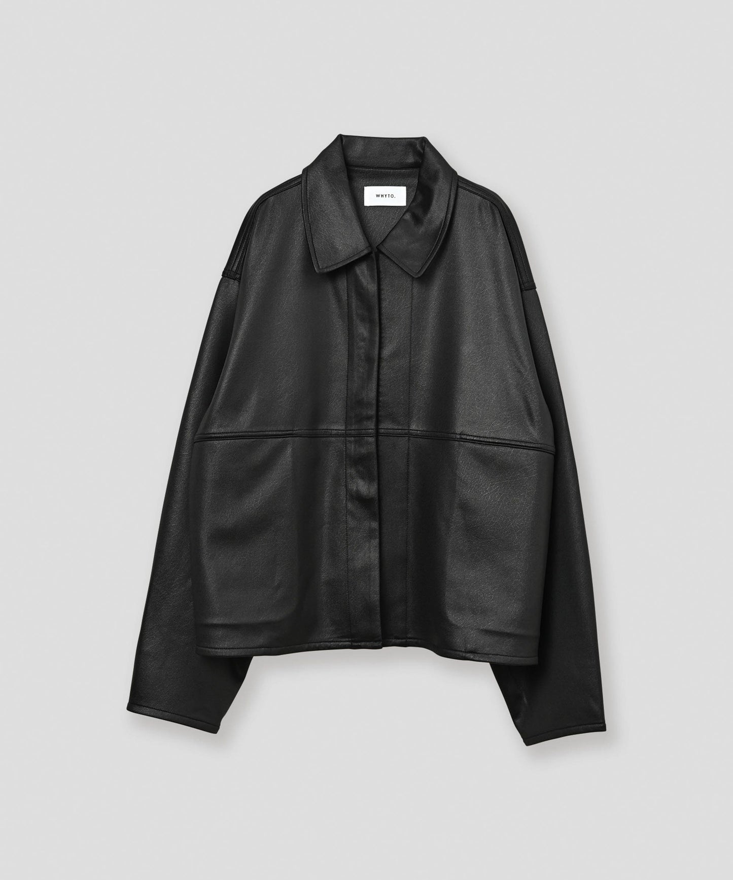 leather like shirt jacket / WHT26FBL4106