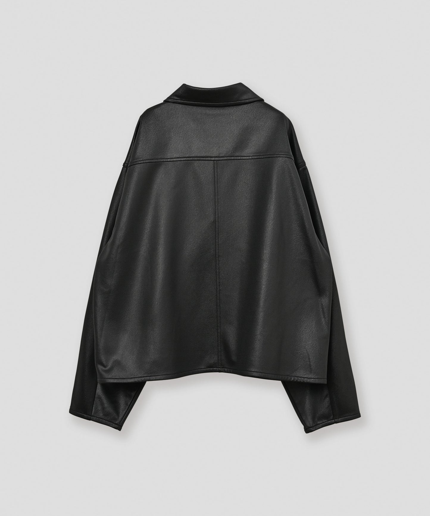 leather like shirt jacket / WHT26FBL4106