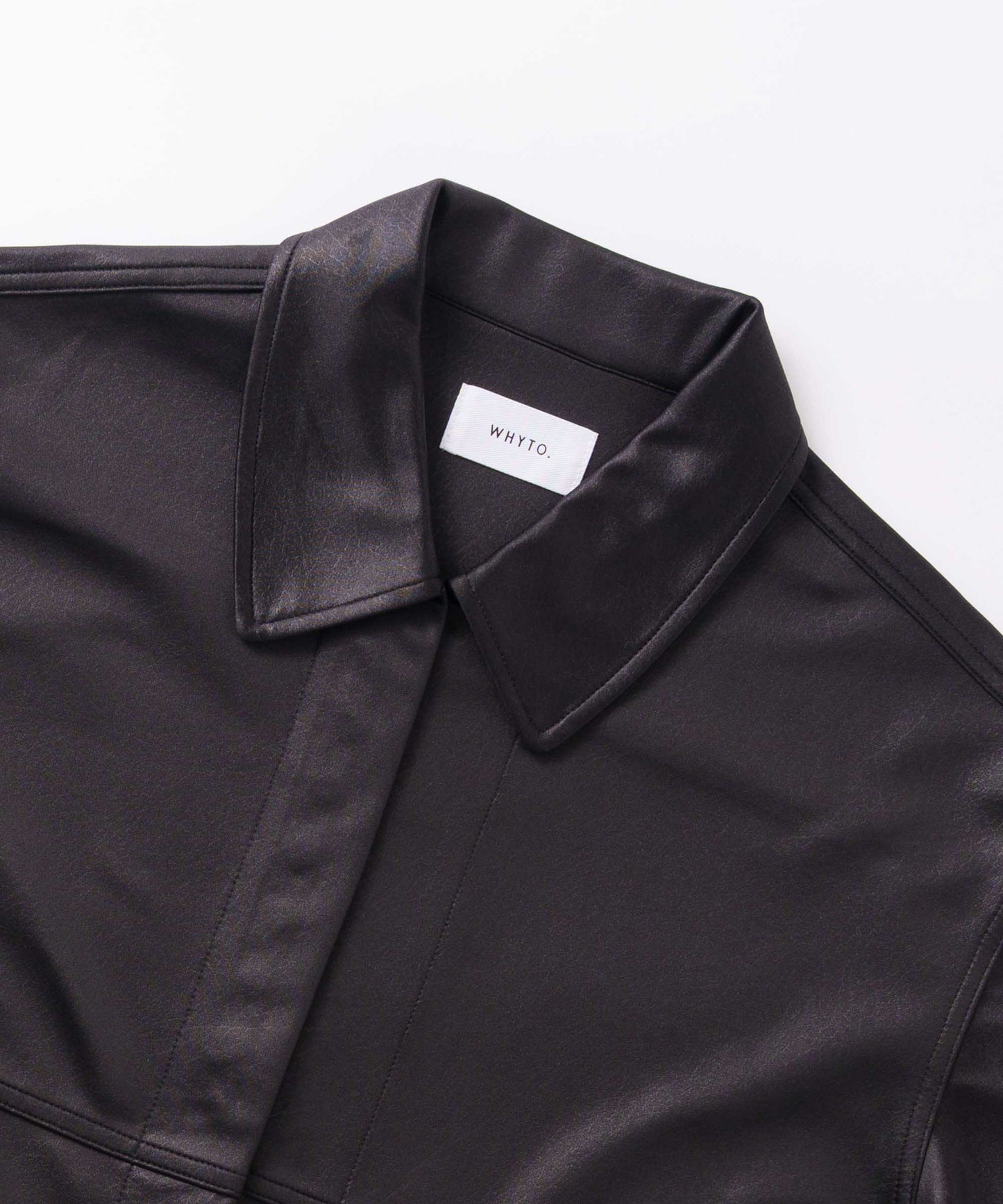 leather like shirt jacket / WHT26FBL4106