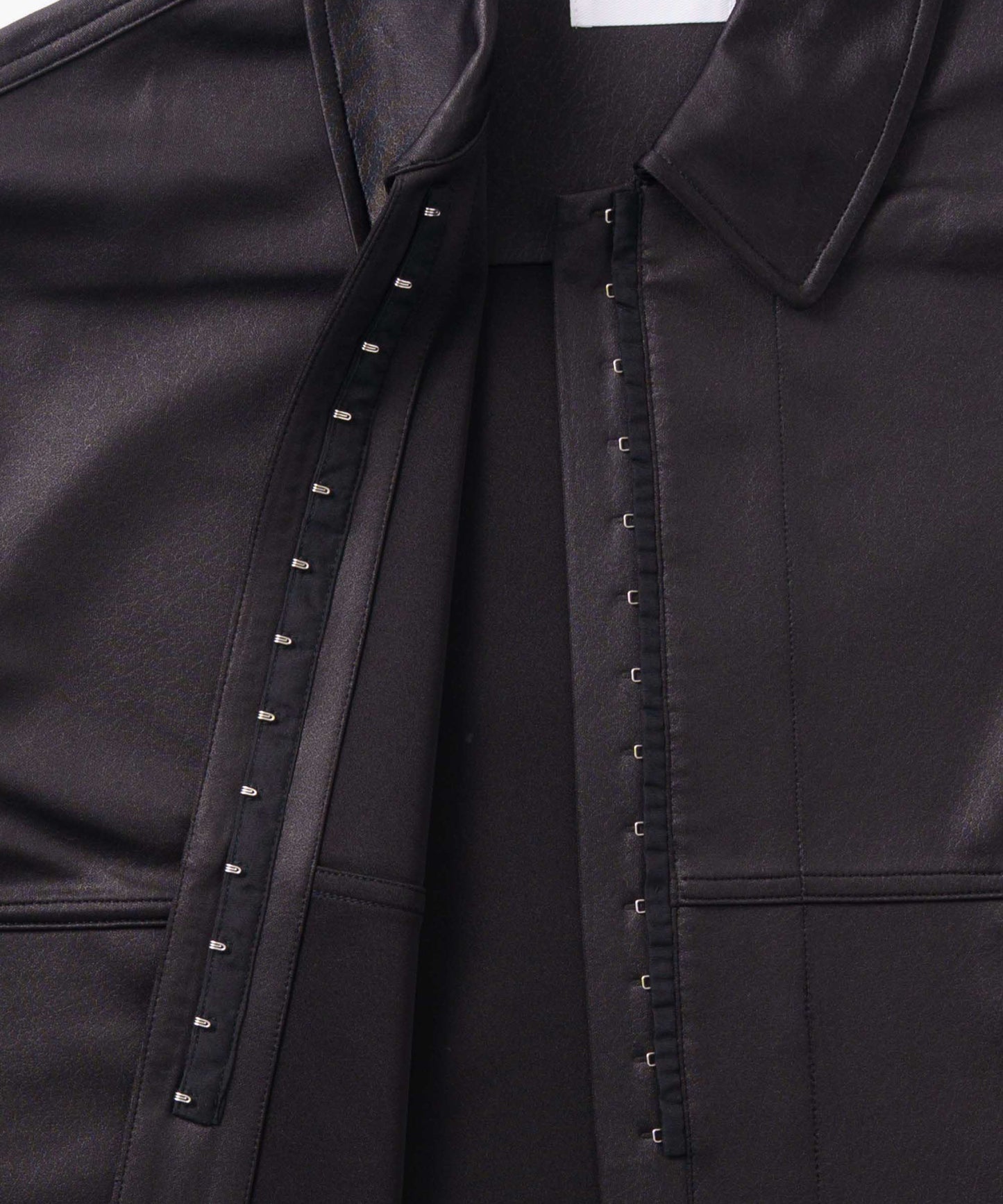 leather like shirt jacket / WHT26FBL4106