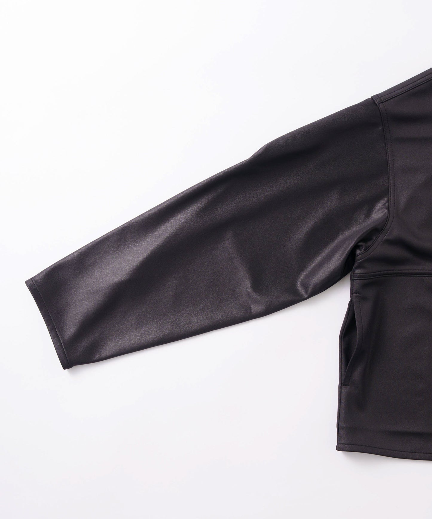 leather like shirt jacket / WHT26FBL4106