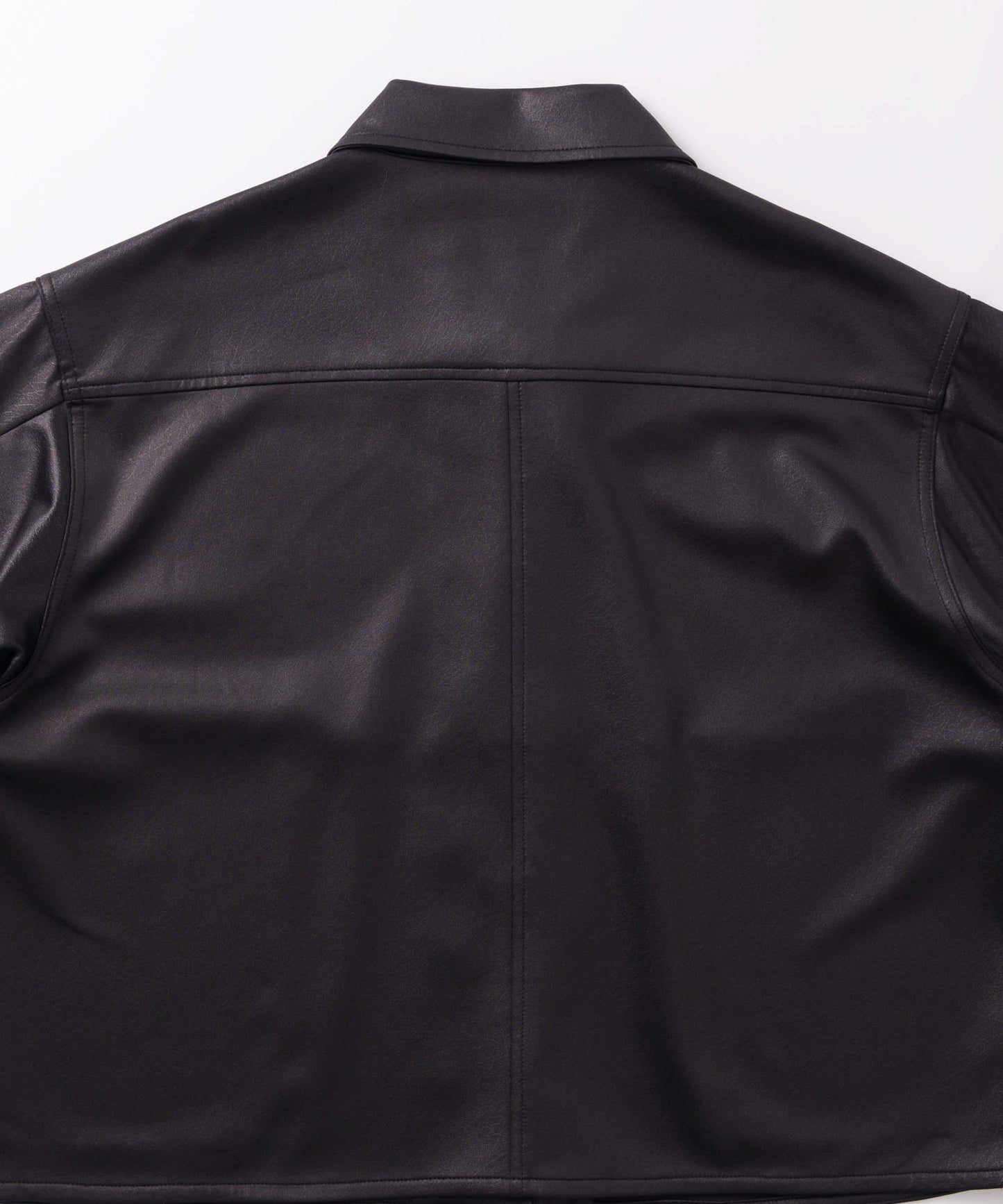 leather like shirt jacket / WHT26FBL4106