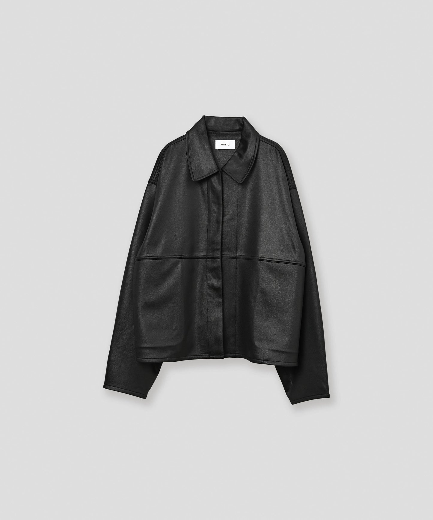 leather like shirt jacket / WHT26FBL4106