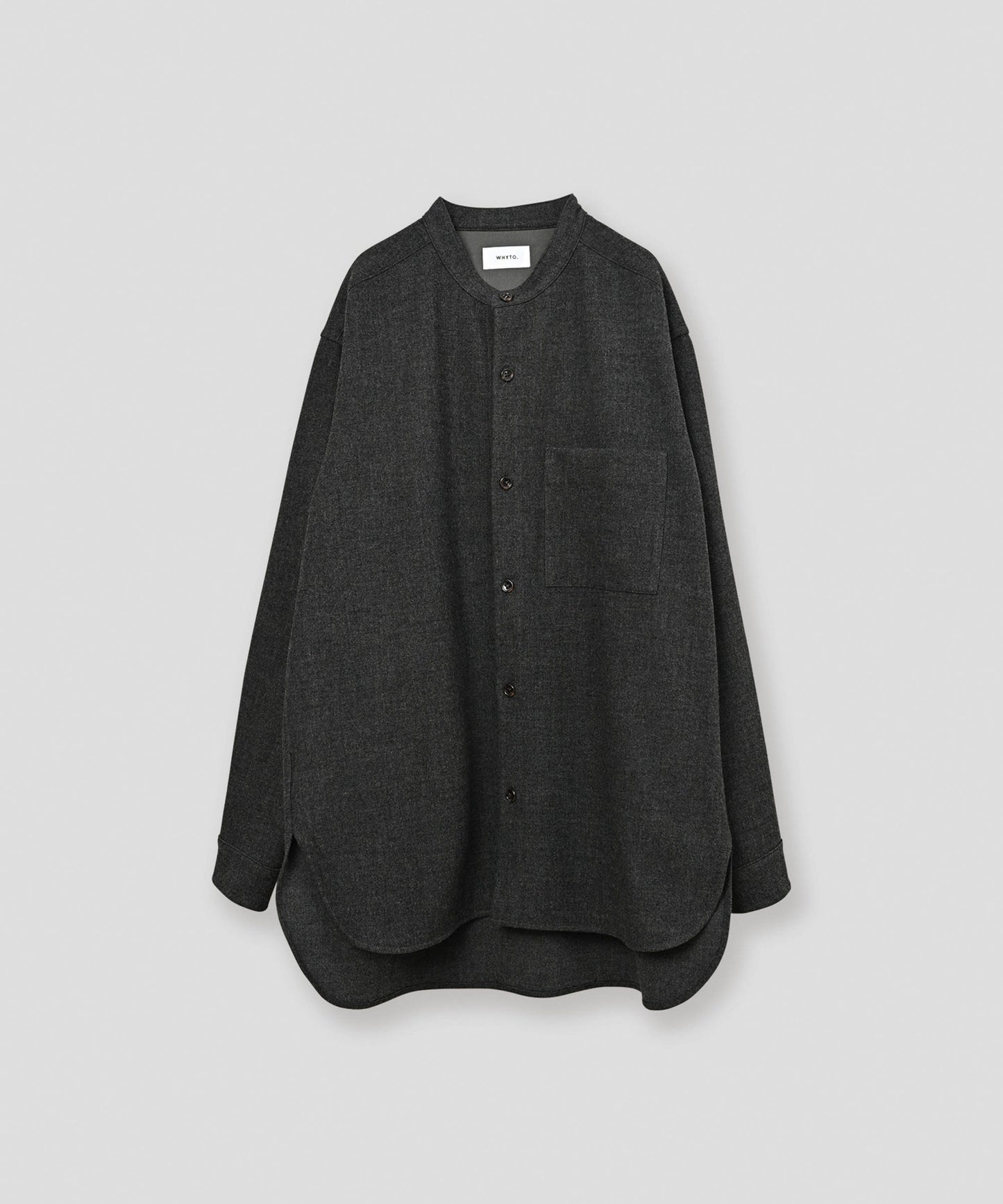 band collar shirt / WHT26FBL4107