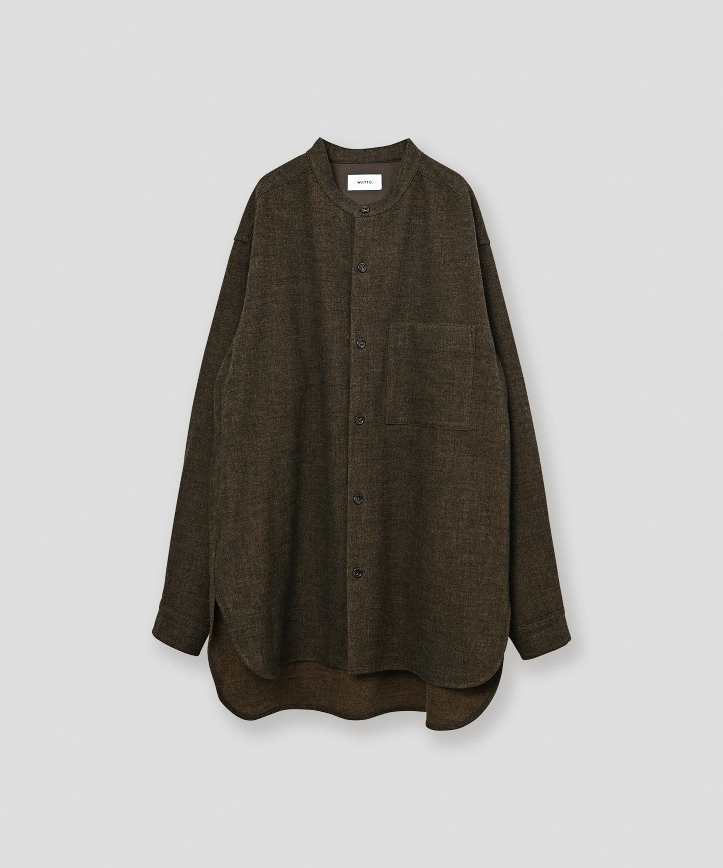 band collar shirt / WHT26FBL4107