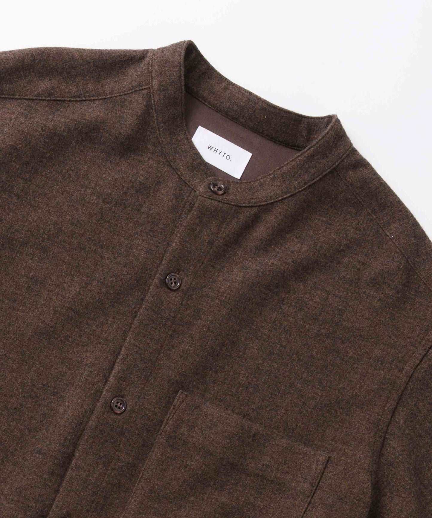 band collar shirt / WHT26FBL4107