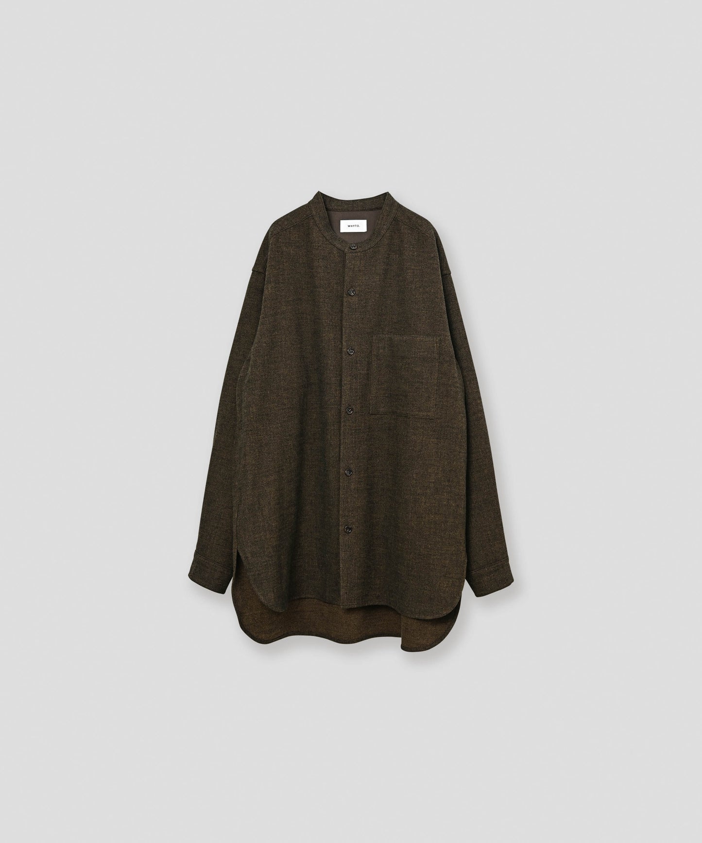 band collar shirt / WHT26FBL4107