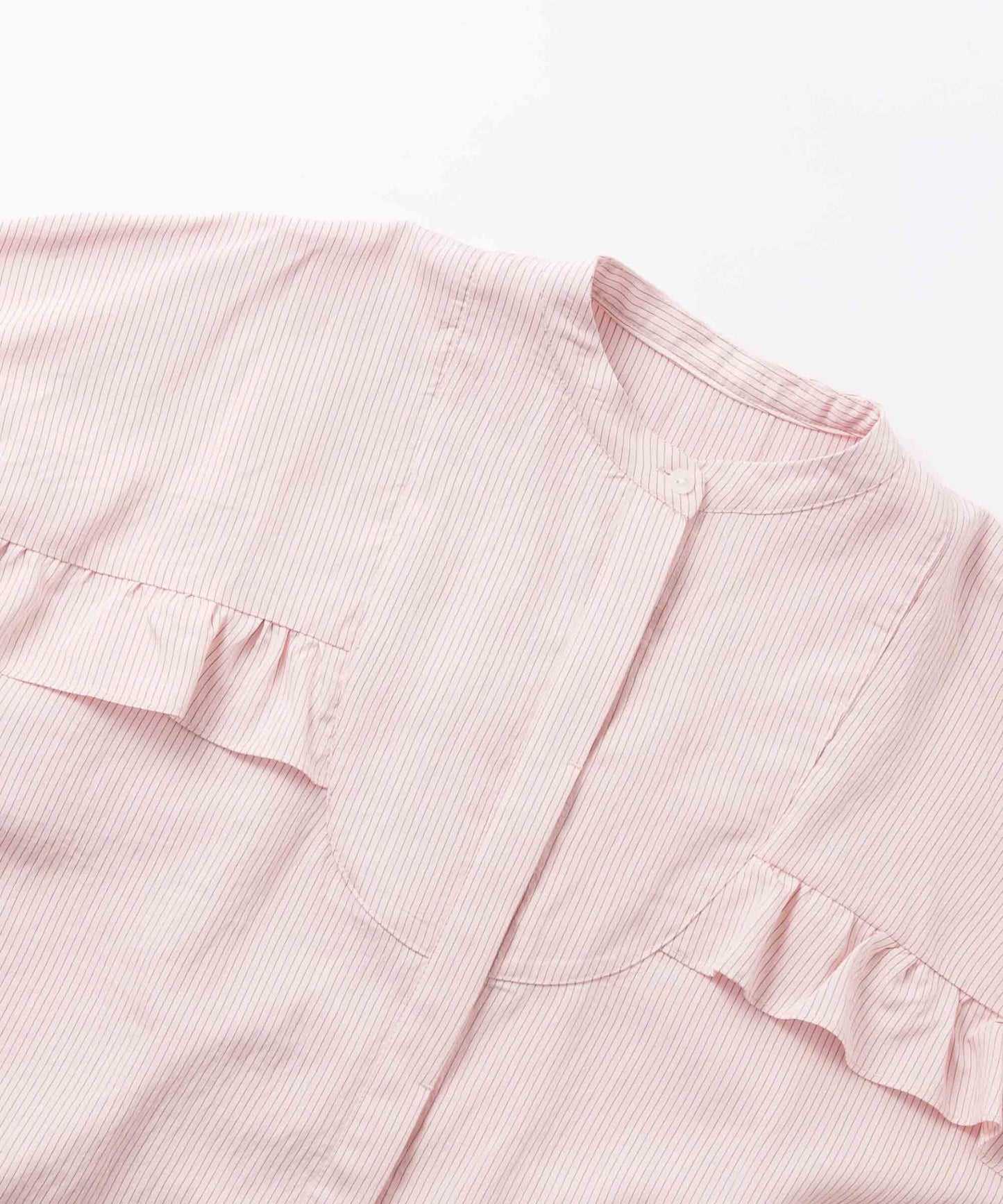 curve frill stripe blouse / WHT26FBL4109