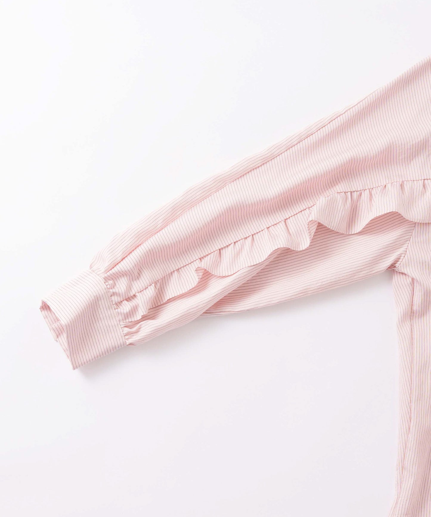 curve frill stripe blouse / WHT26FBL4109