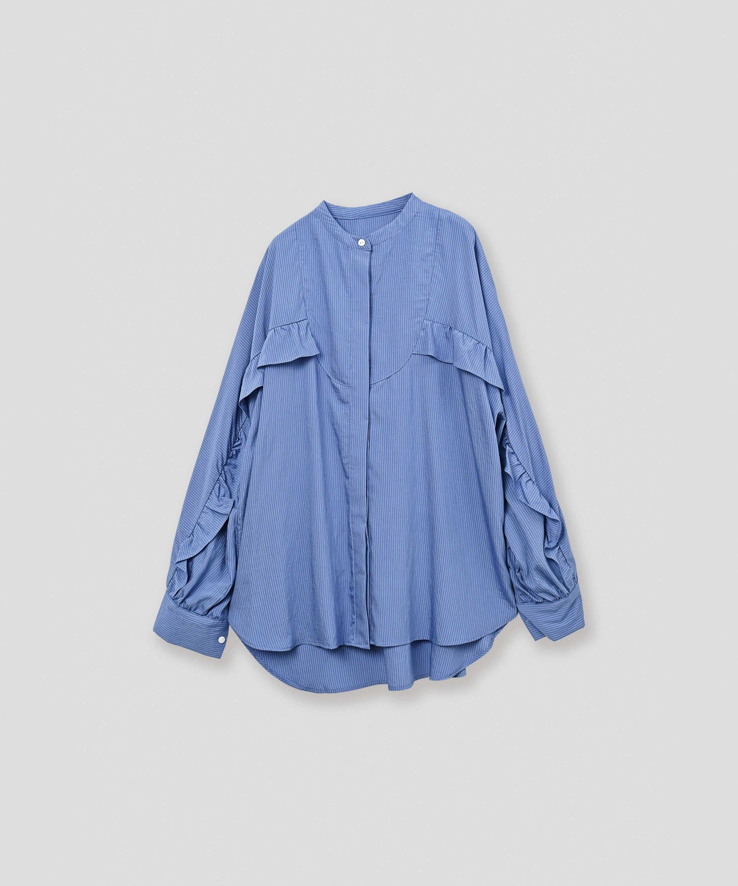 curve frill stripe blouse / WHT26FBL4109