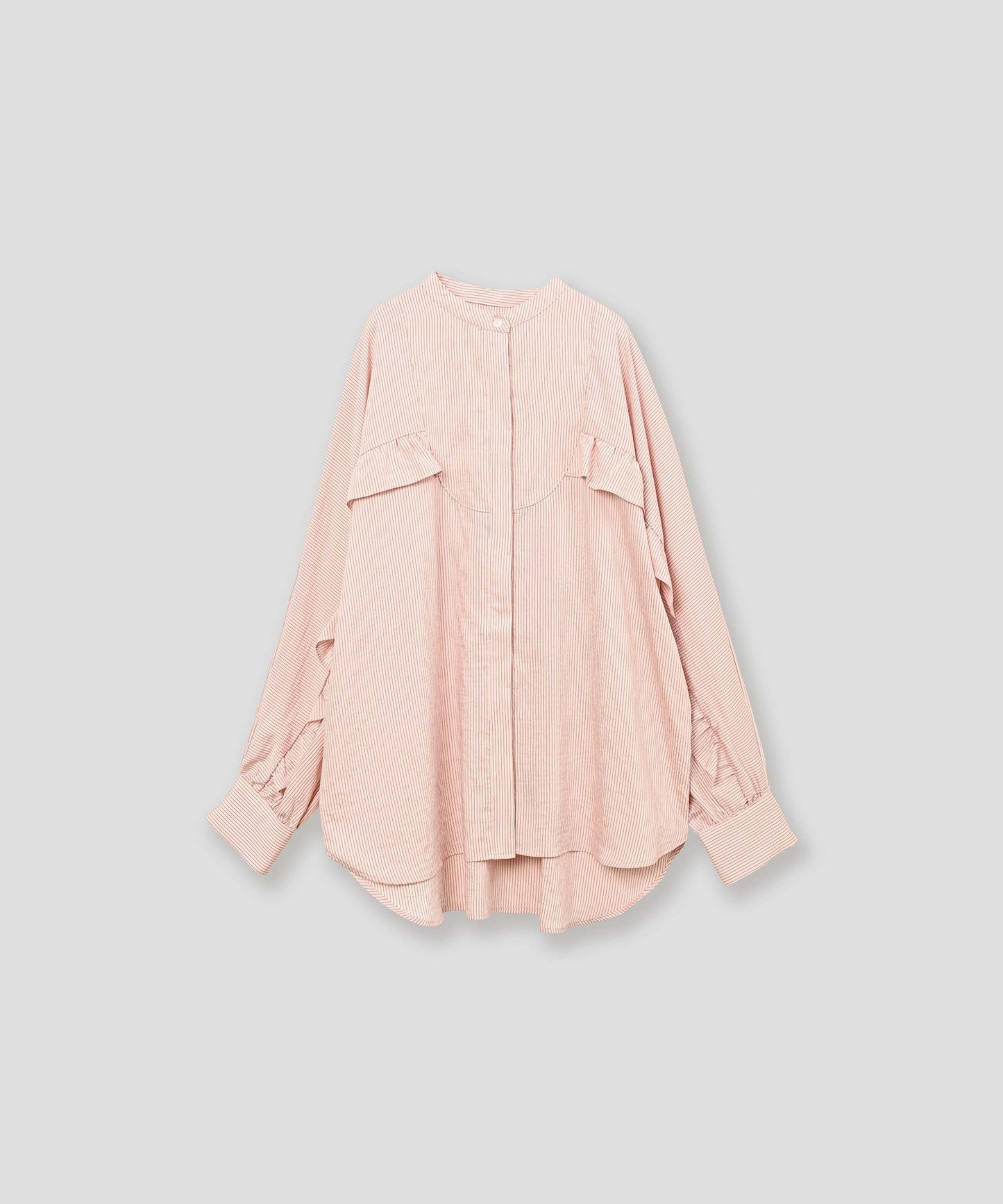 curve frill stripe blouse / WHT26FBL4109