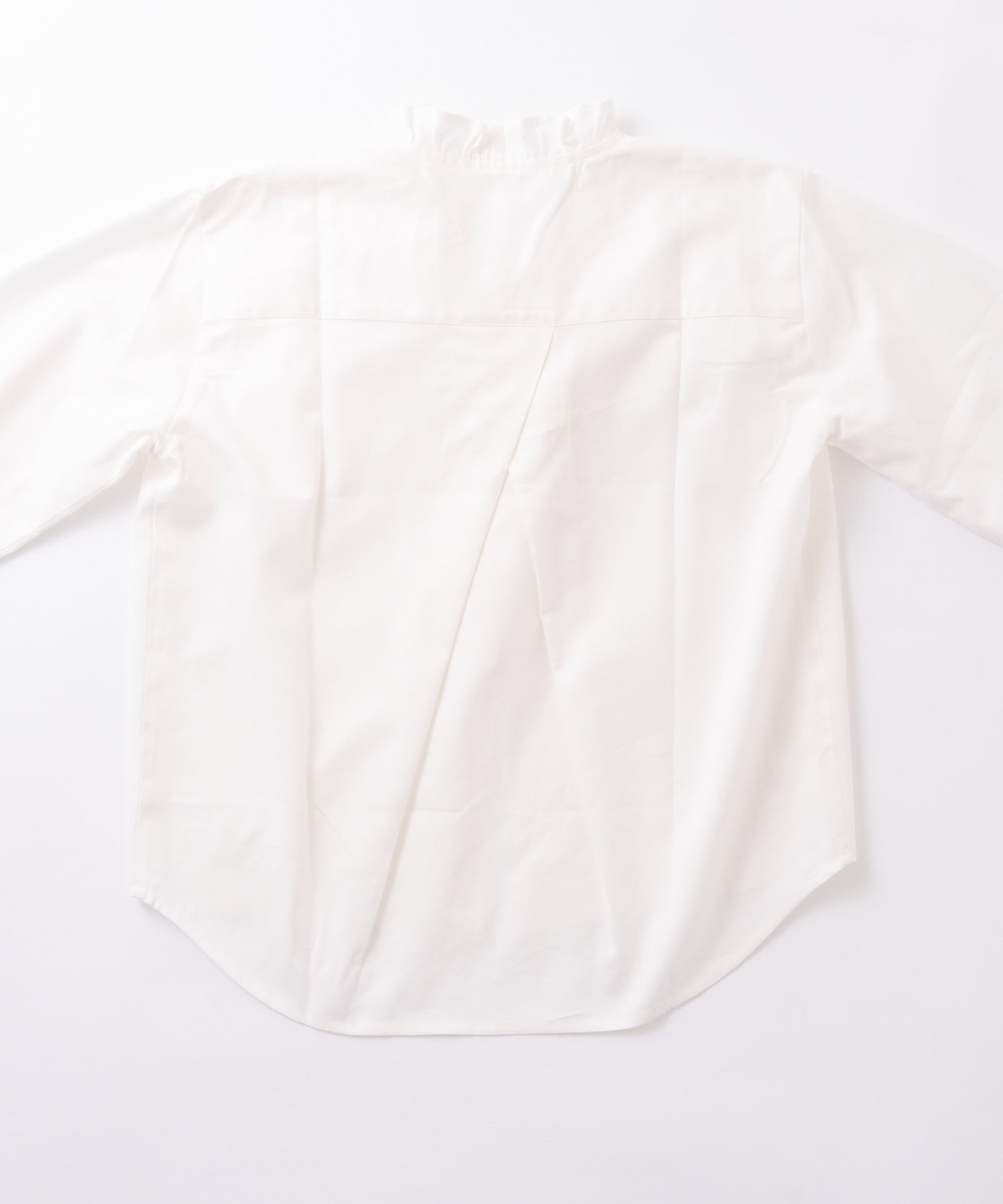 denim frill blouse / WHT26FBL4110