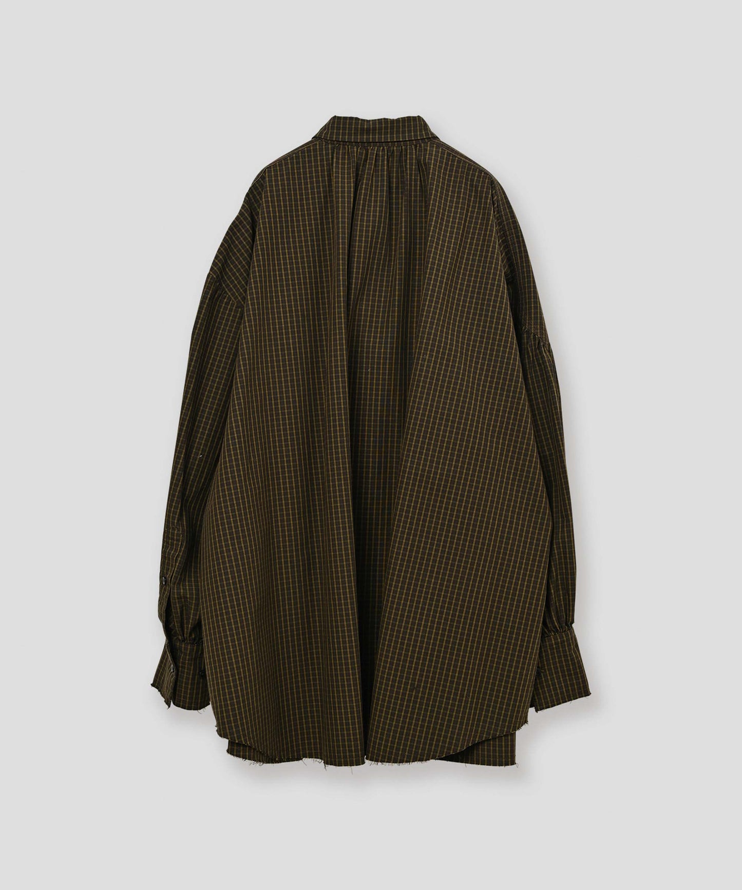 check pattern volume blouse / WHT26FBL4111