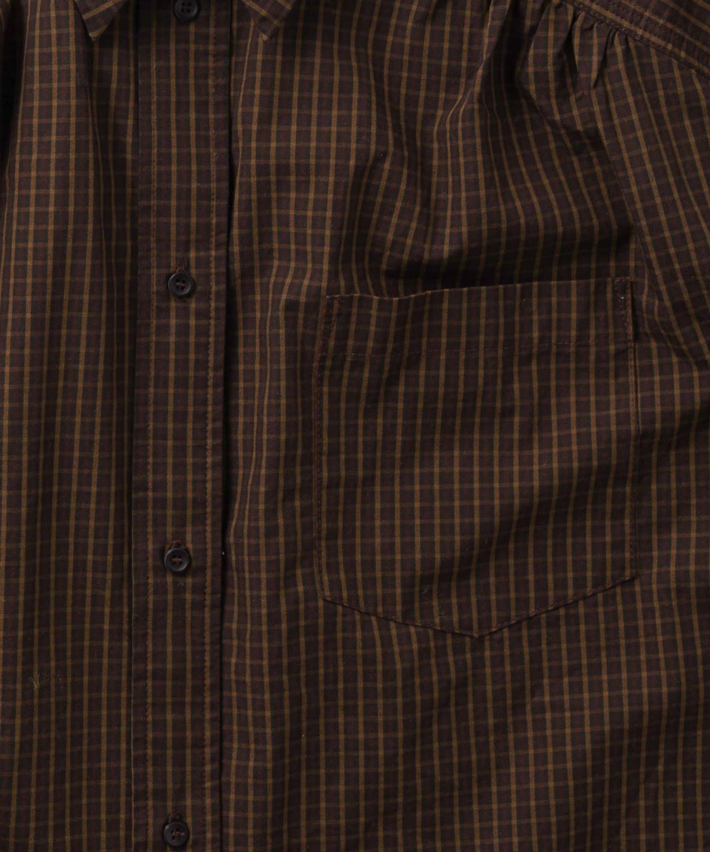 check pattern volume blouse / WHT26FBL4111
