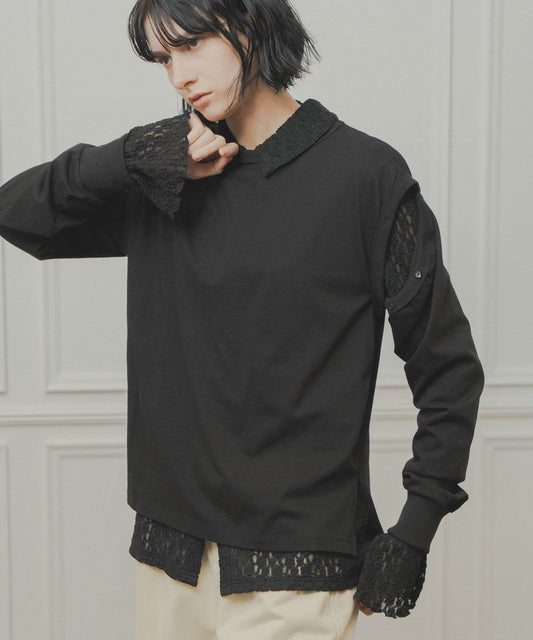 shoulder slit tops / WHT26FCS4019