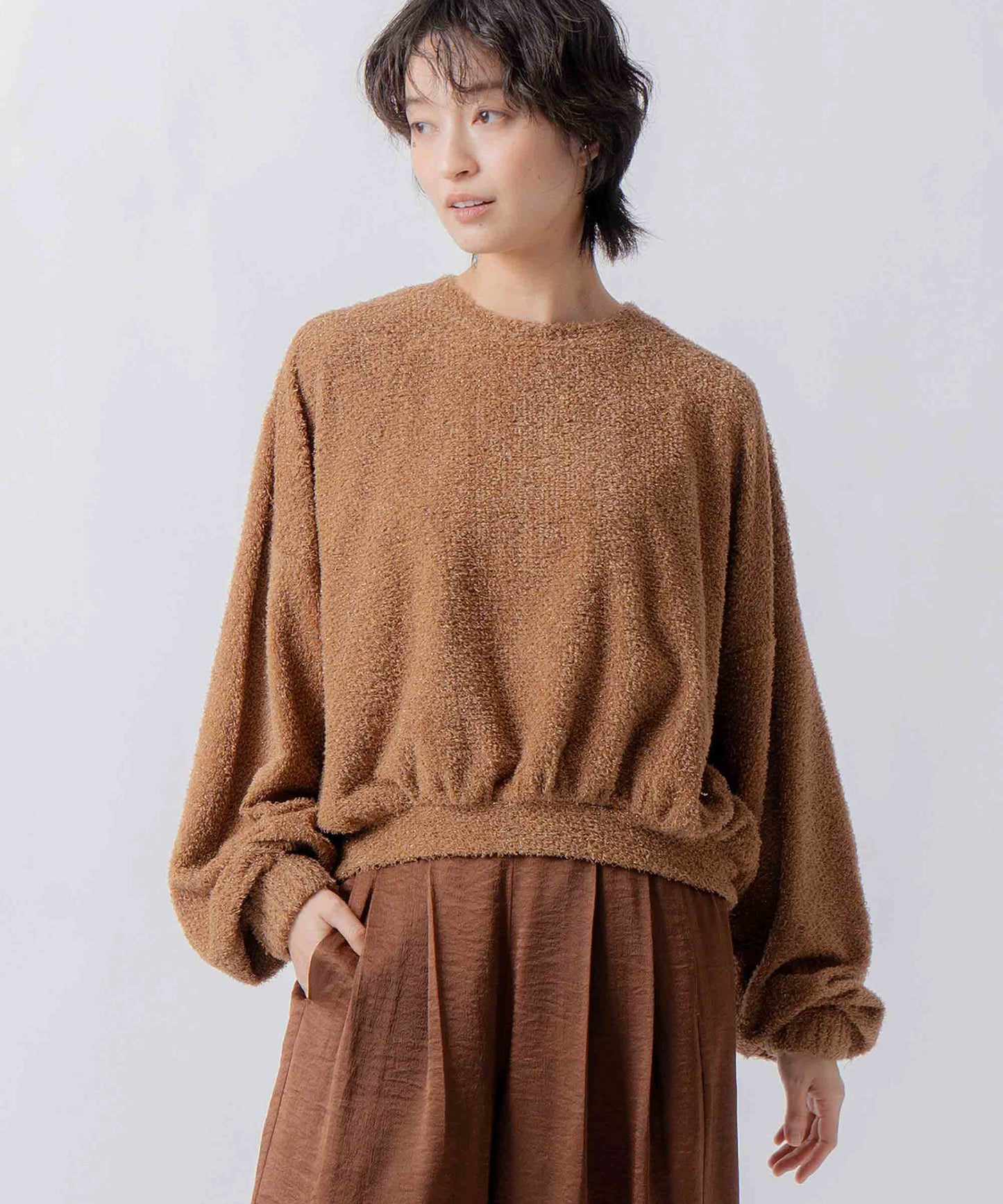 glitter shaggy sweat / WHT26FCS4020