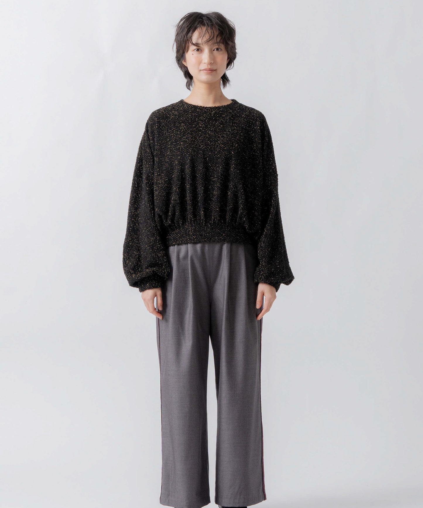 glitter shaggy sweat / WHT26FCS4020