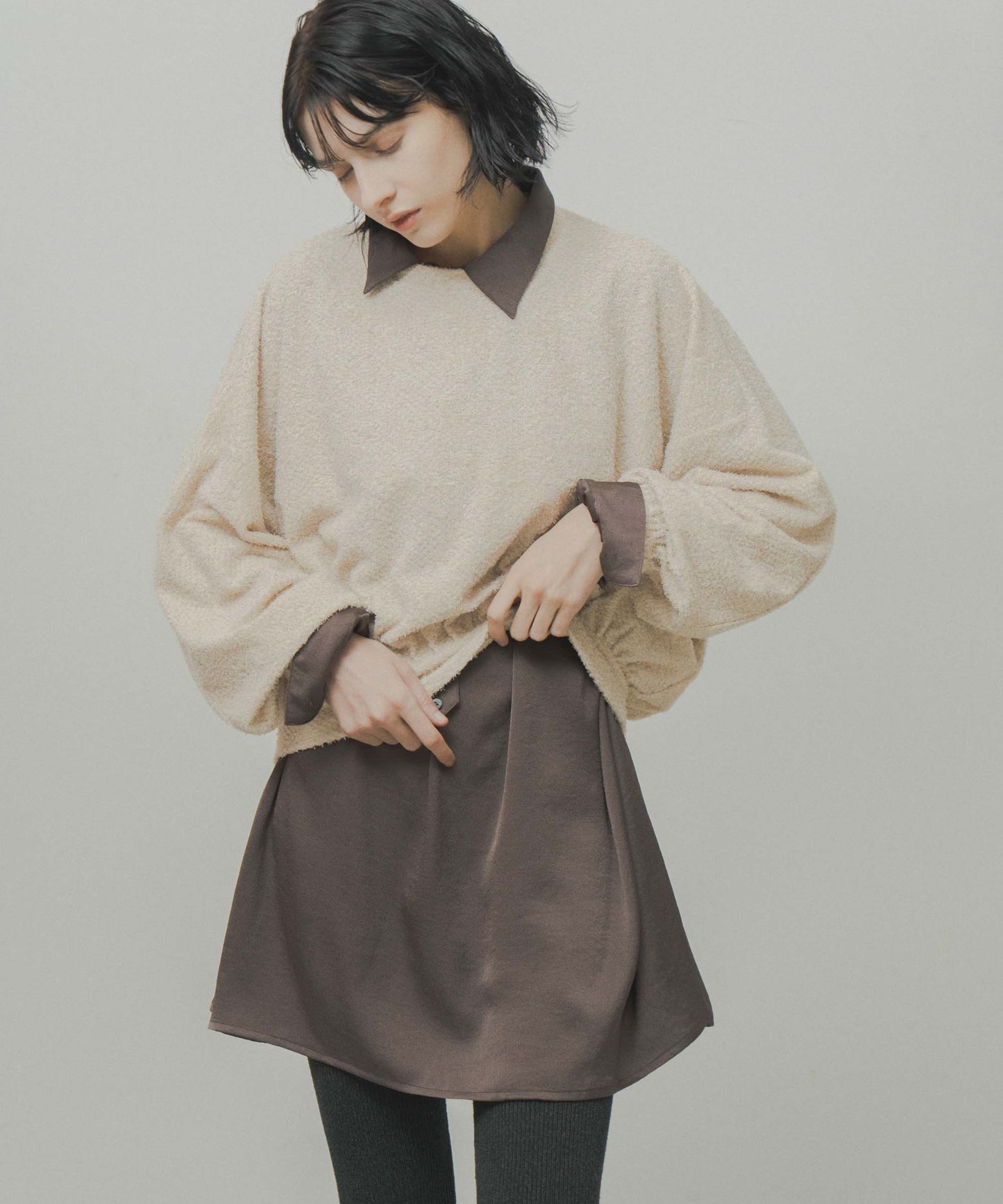 glitter shaggy sweat / WHT26FCS4020