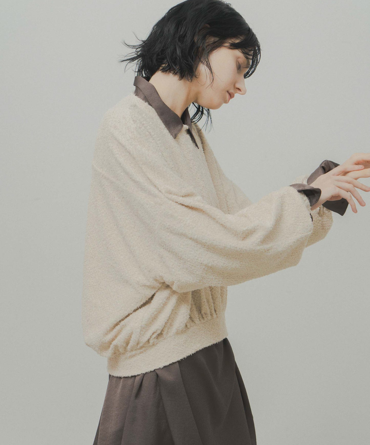 glitter shaggy sweat / WHT26FCS4020