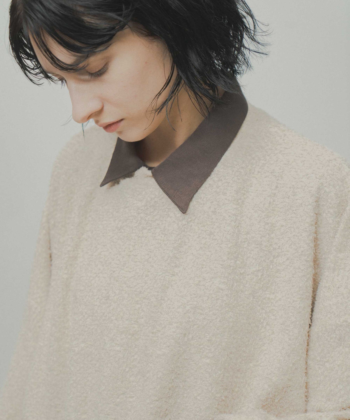 glitter shaggy sweat / WHT26FCS4020
