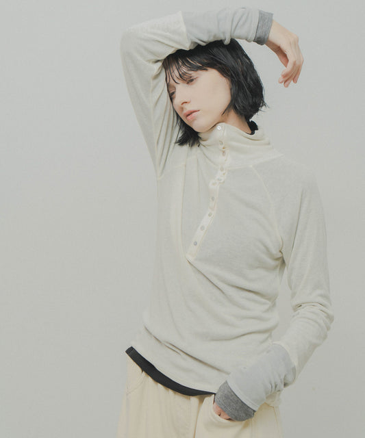 front button turtleneck / WHT26FCS4021