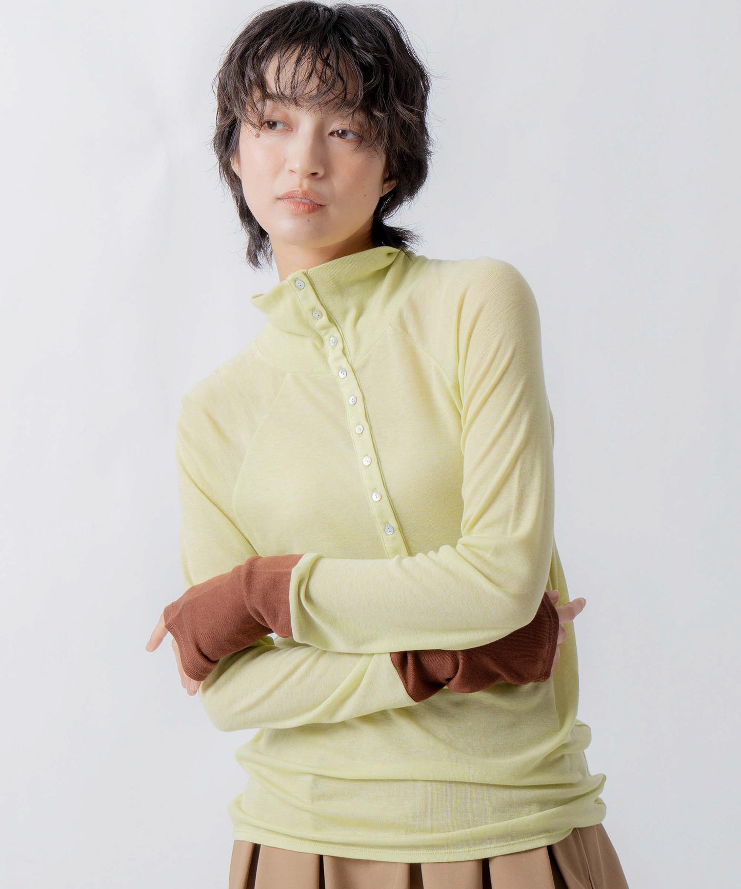 front button turtleneck / WHT26FCS4021
