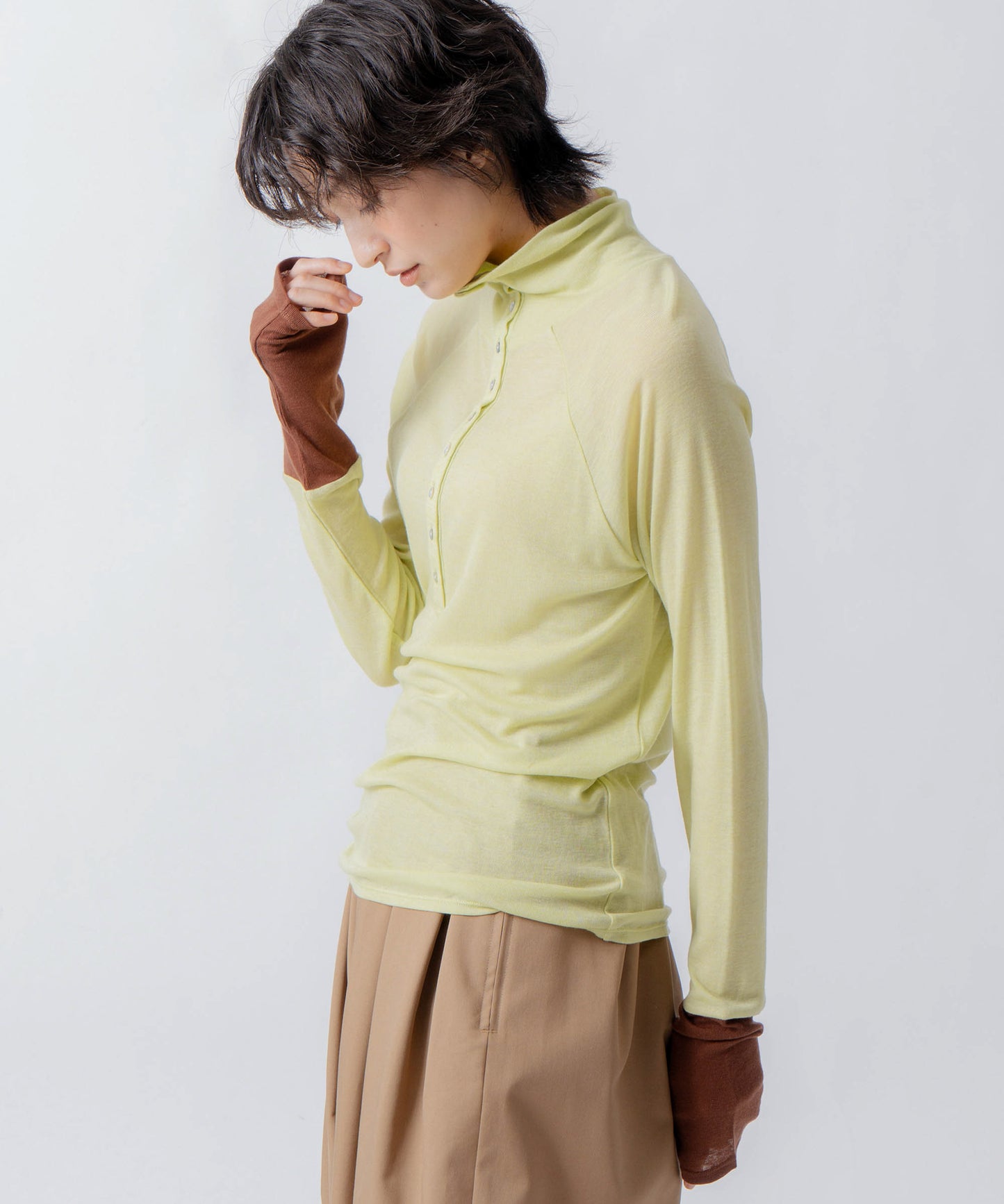 front button turtleneck / WHT26FCS4021