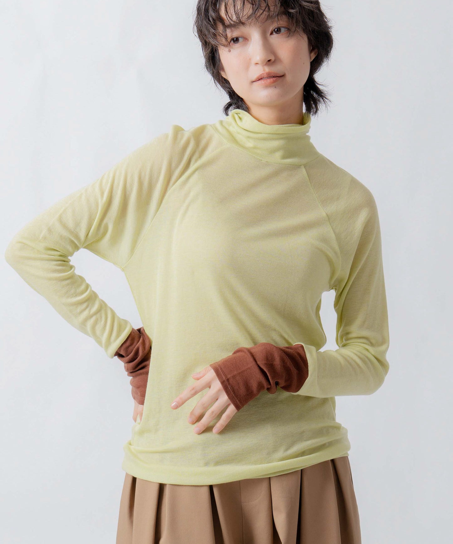 front button turtleneck / WHT26FCS4021