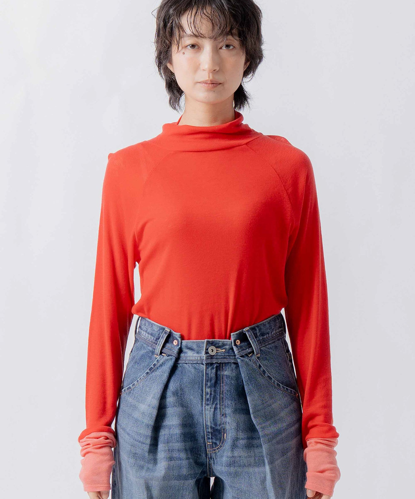 front button turtleneck / WHT26FCS4021