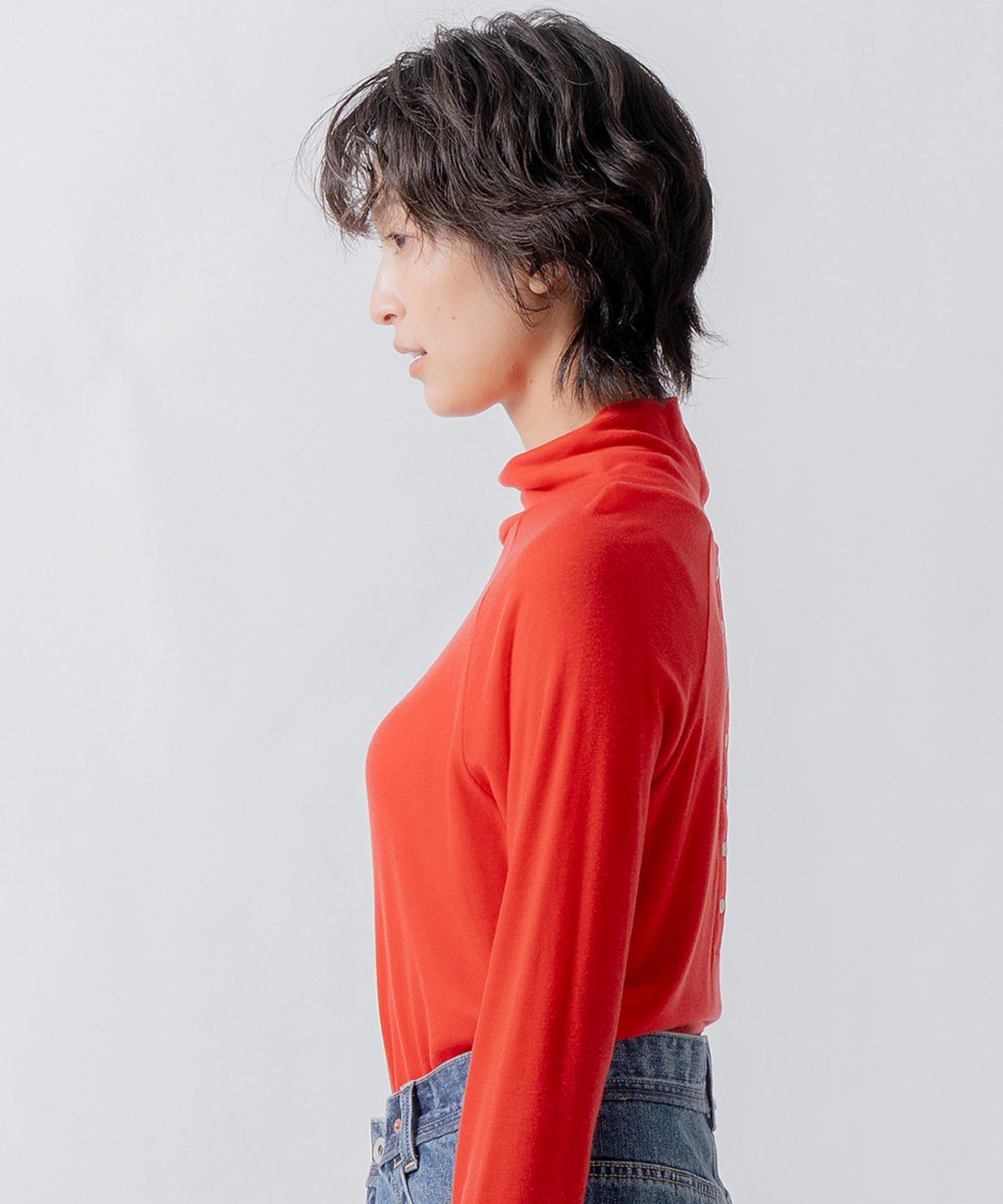 front button turtleneck / WHT26FCS4021