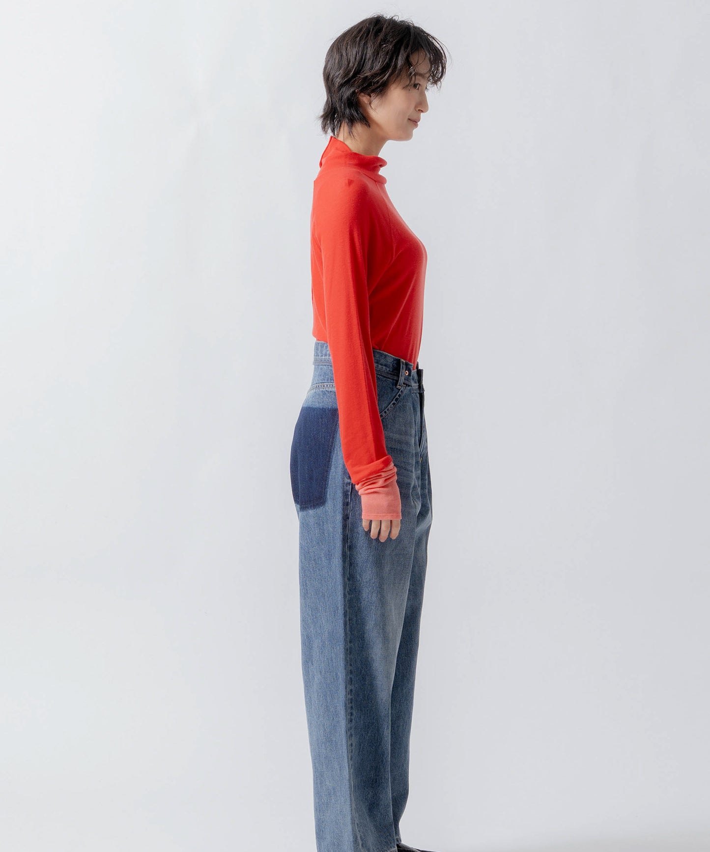 front button turtleneck / WHT26FCS4021