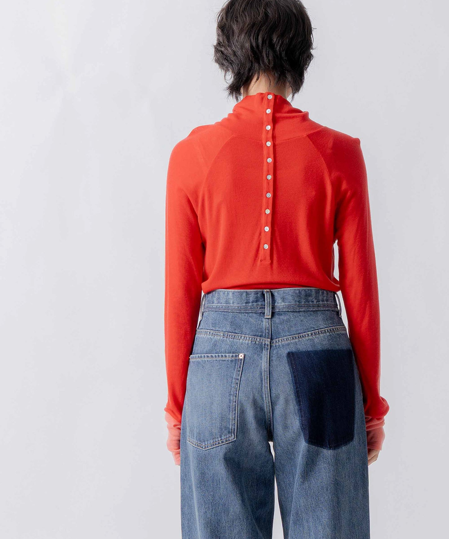 front button turtleneck / WHT26FCS4021