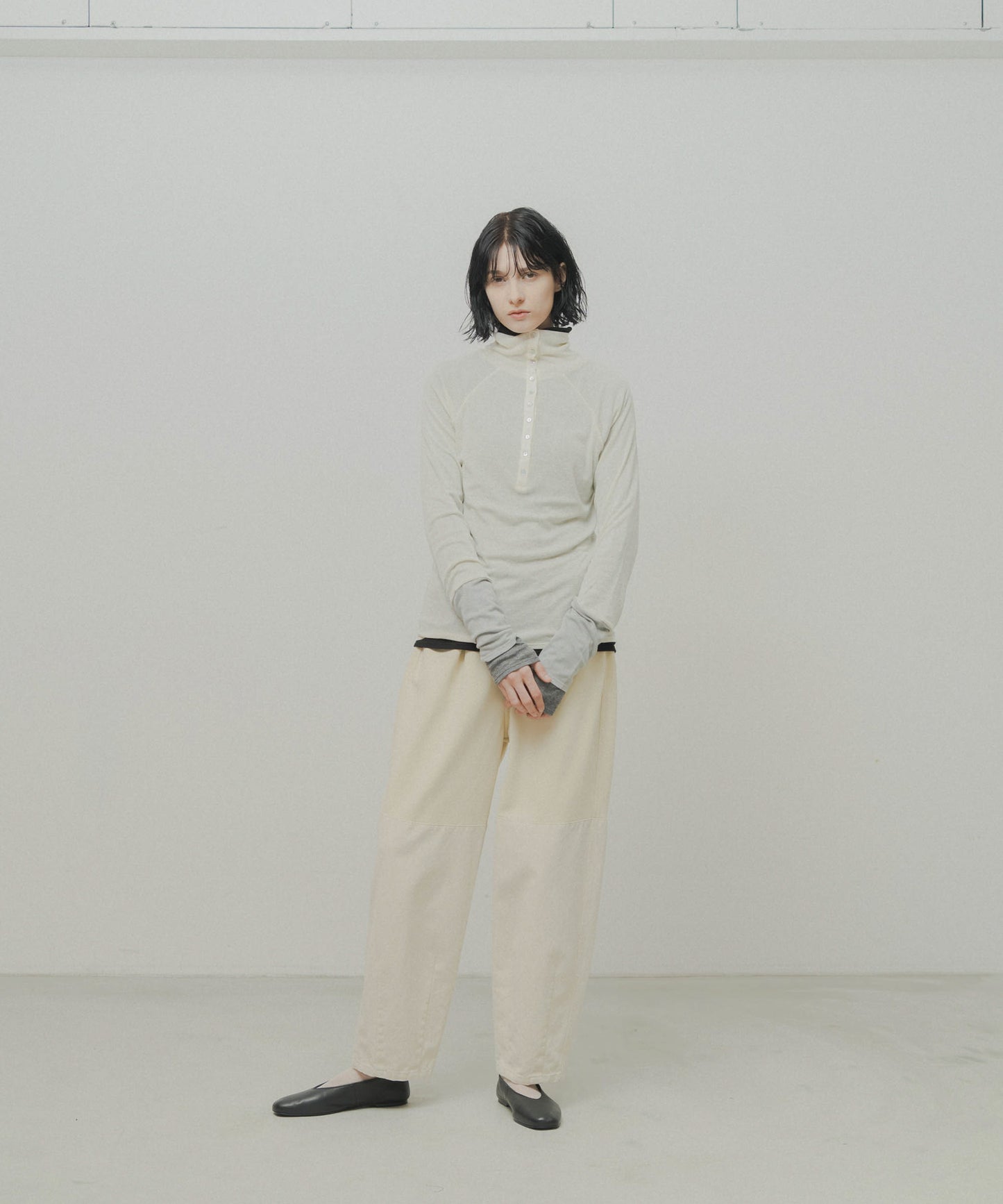 front button turtleneck / WHT26FCS4021
