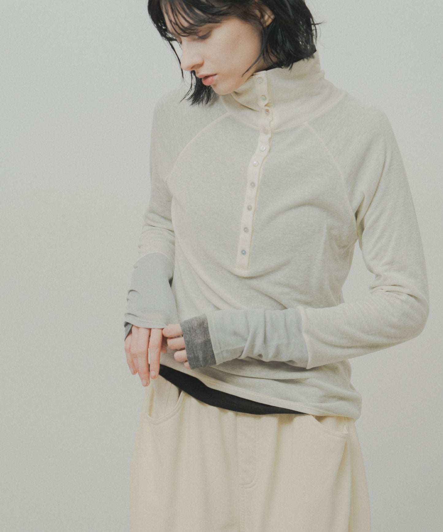 front button turtleneck / WHT26FCS4021