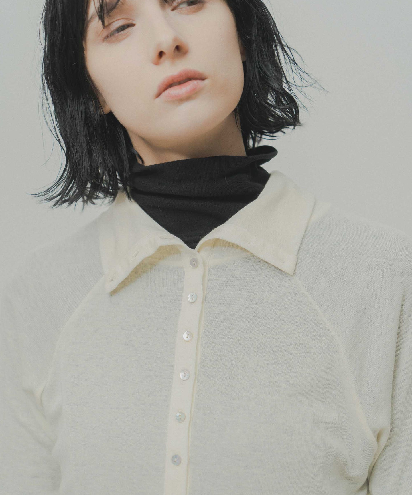 front button turtleneck / WHT26FCS4021