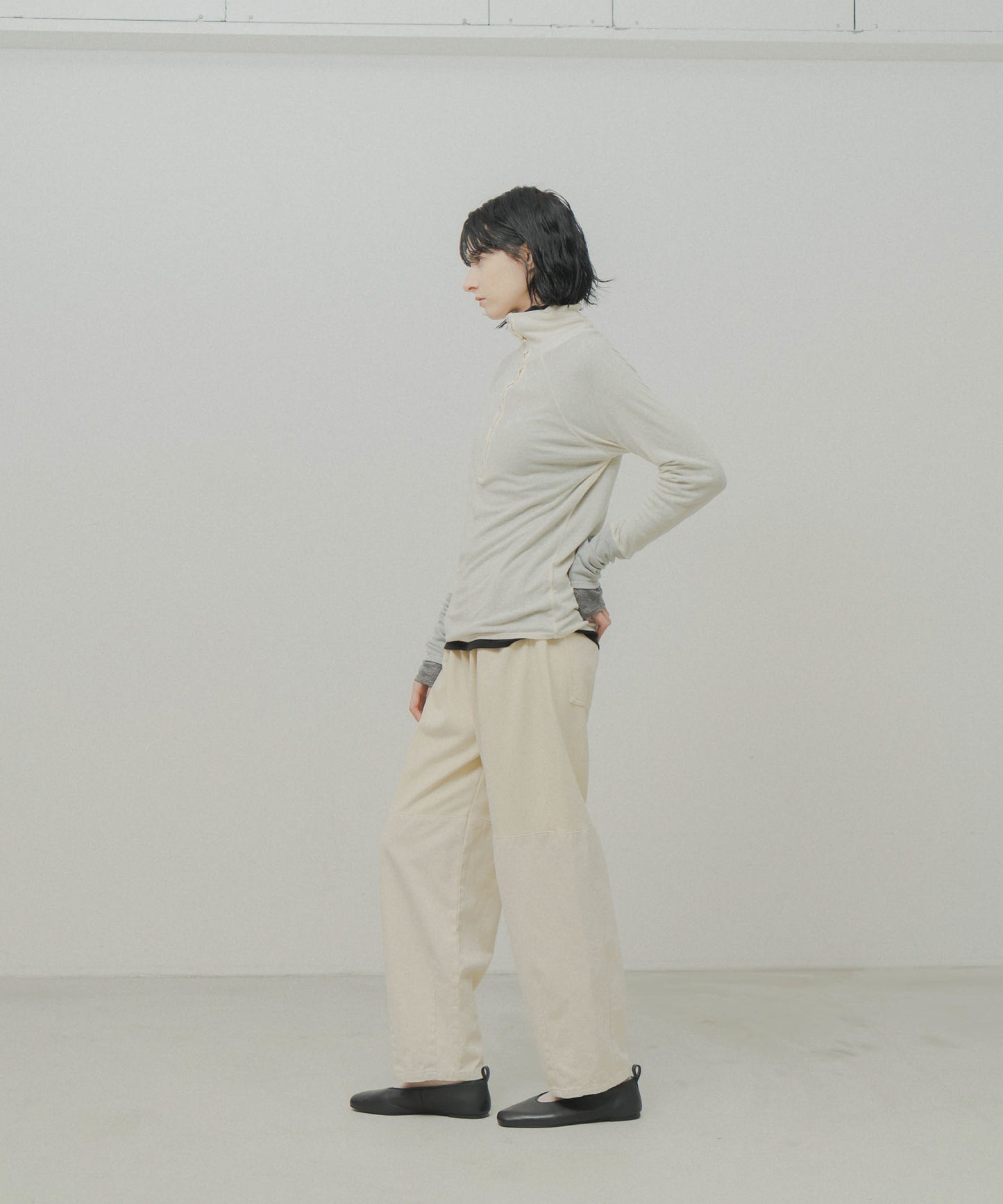 front button turtleneck / WHT26FCS4021