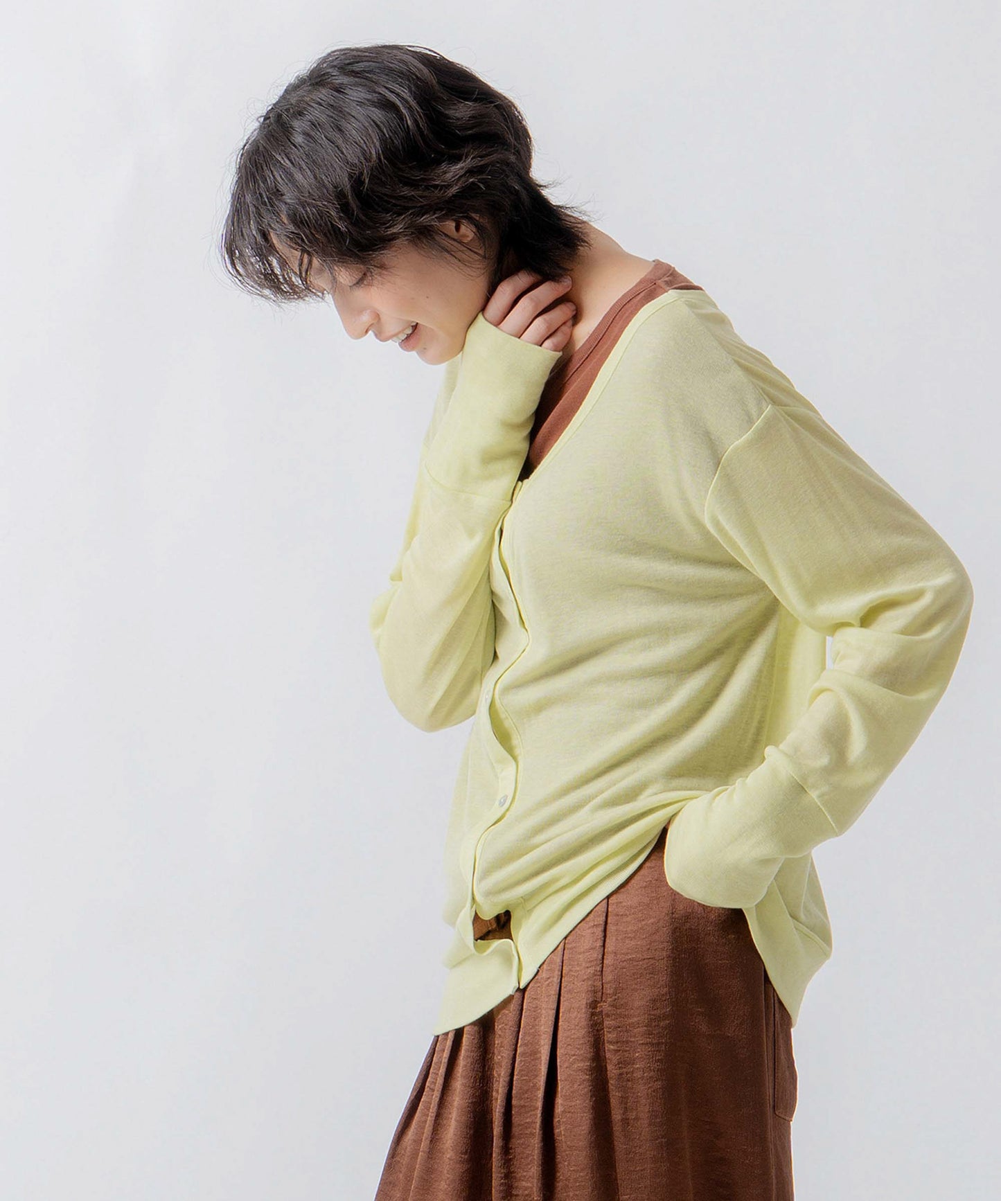 layered design cardigan / WHT26FCS4022