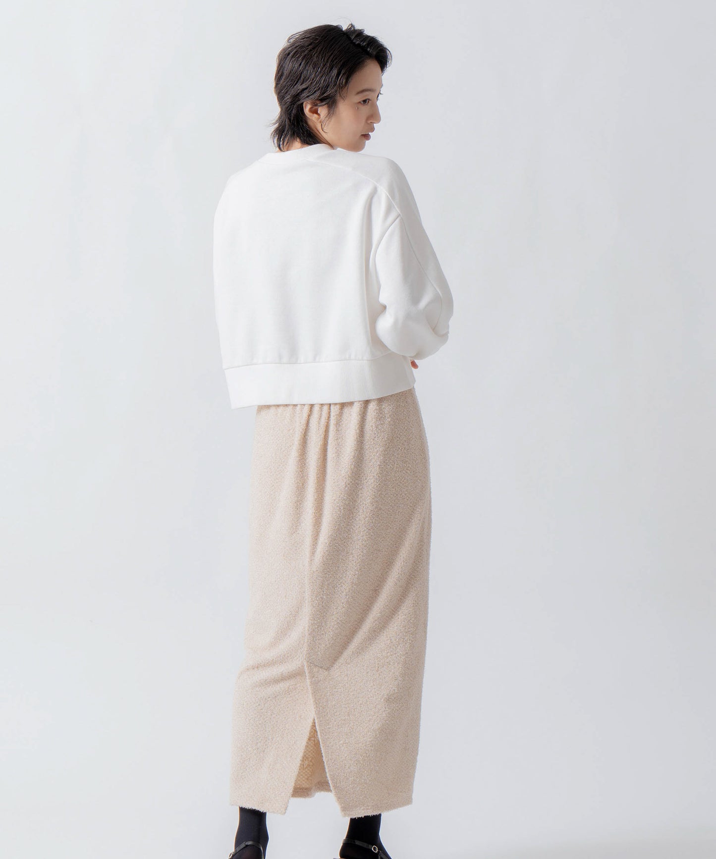 curve sleeve sweat / WHT26FCS4023