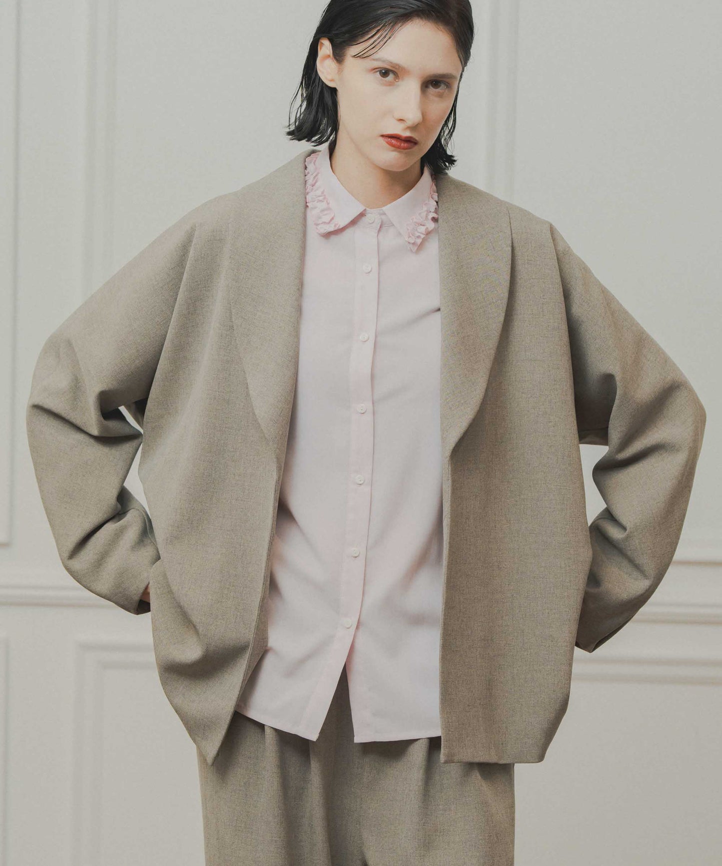 dolman sleeve tailored jacket / WHT26FJK4061