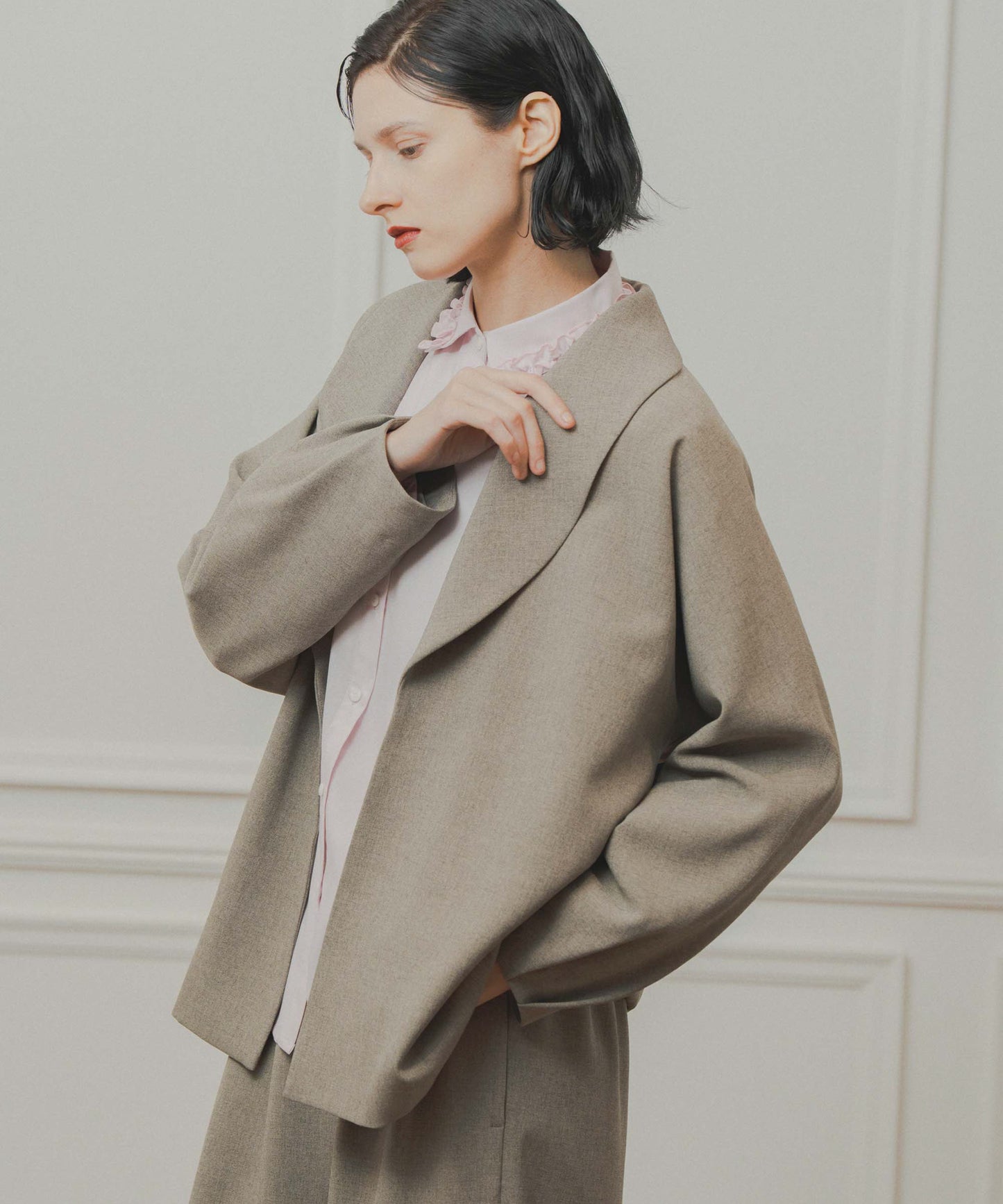 dolman sleeve tailored jacket / WHT26FJK4061