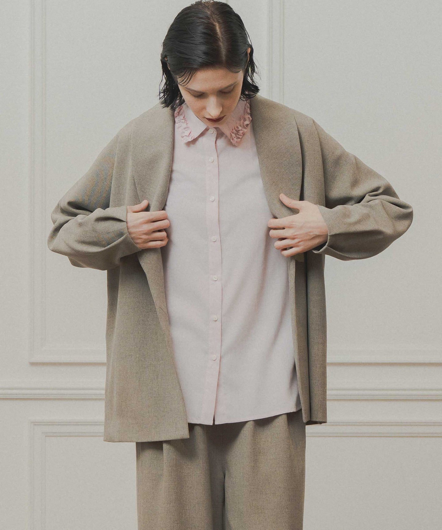 dolman sleeve tailored jacket / WHT26FJK4061