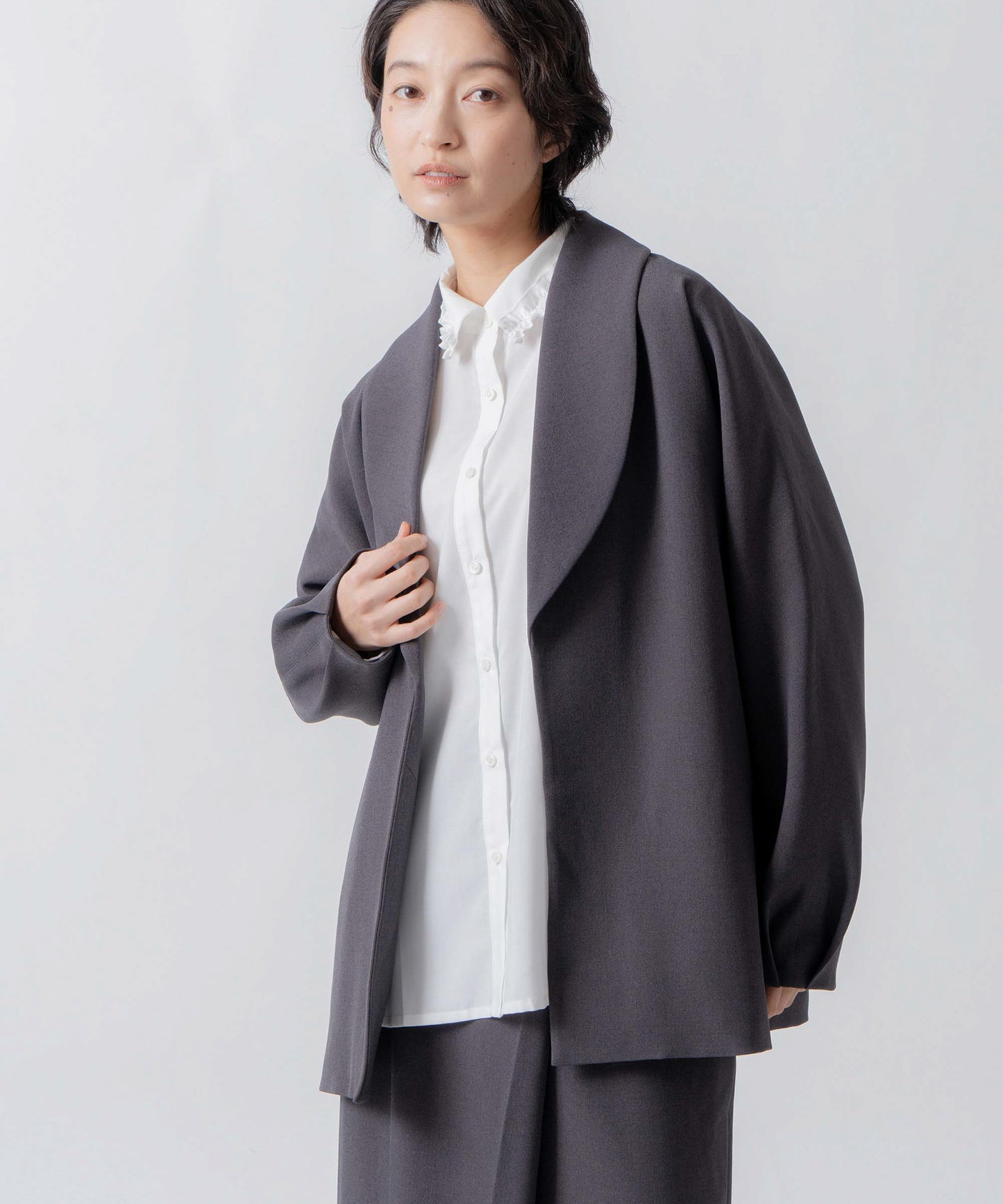 dolman sleeve tailored jacket / WHT26FJK4061